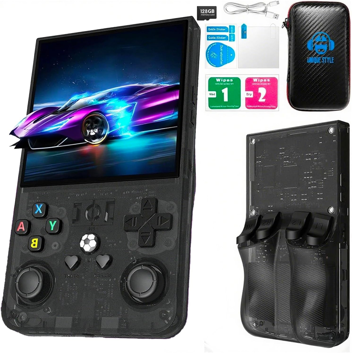 R36MAX Retro Handheld Game Console,Retro Gaming Console with 18000+ Games 128GB