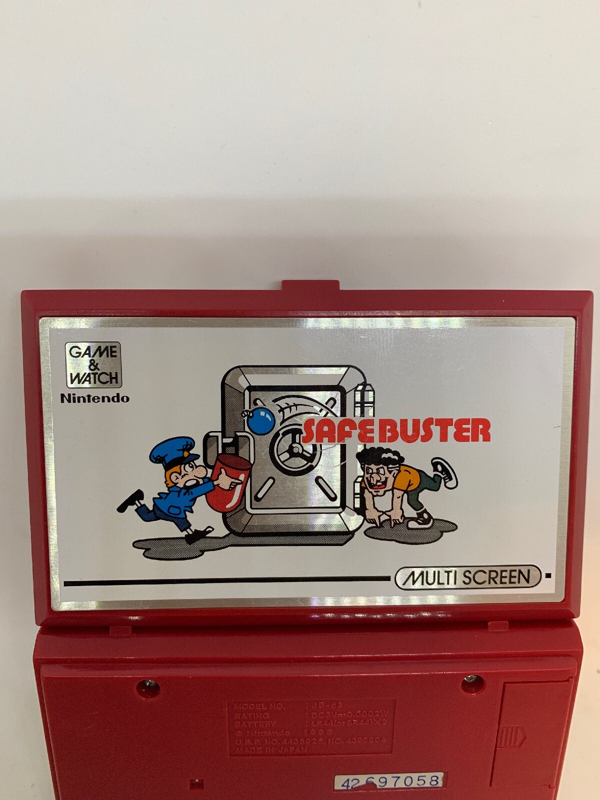 **ERROR COVER ON UPSIDE DOWN** NINTENDO GAME & WATCH SAFEBUSTER 1988 *ONLY ONE*