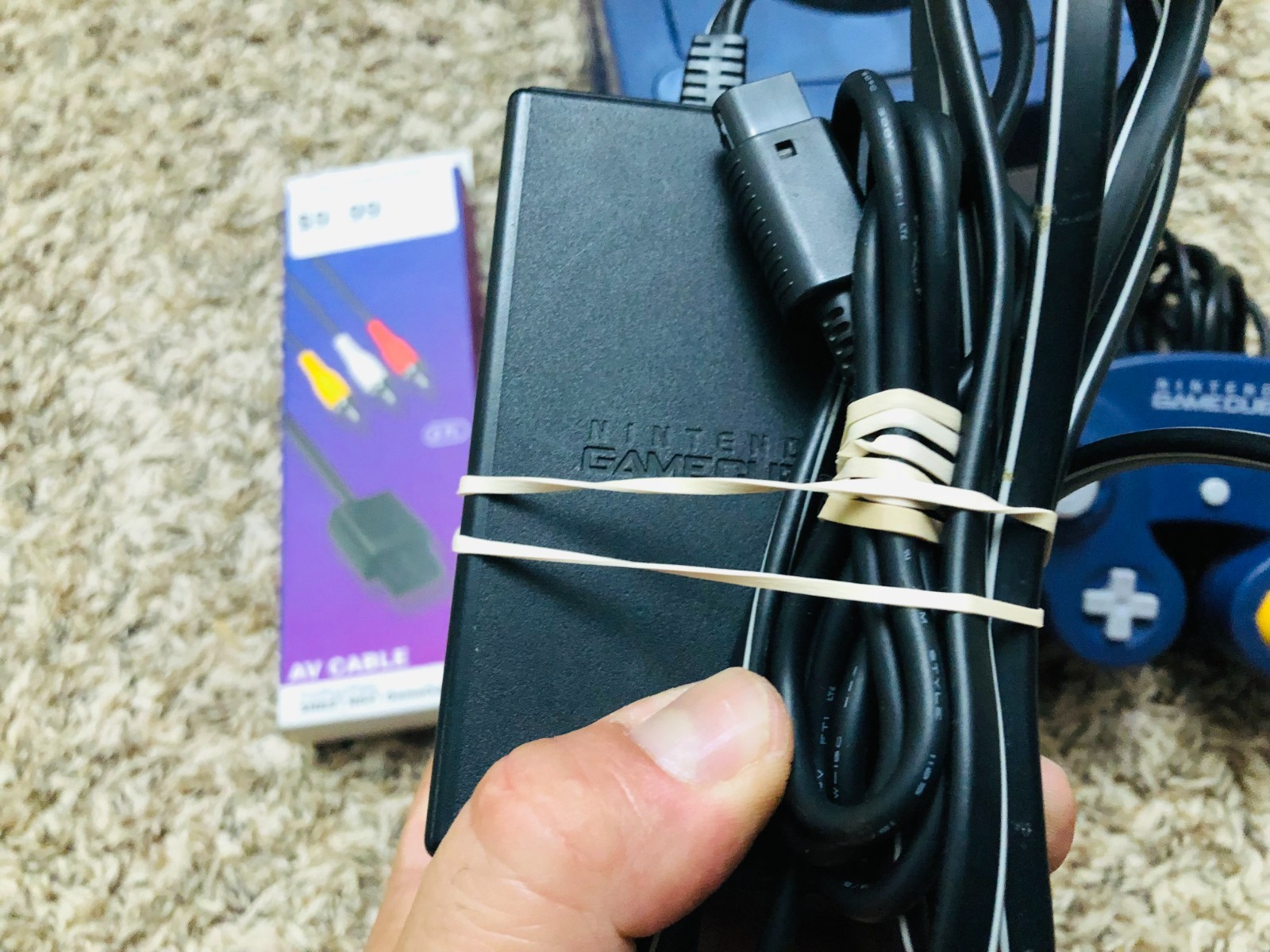 Nintendo GameCube Purple Console DOL-001 / 1 Remote / Power Adapter/ Video Cable