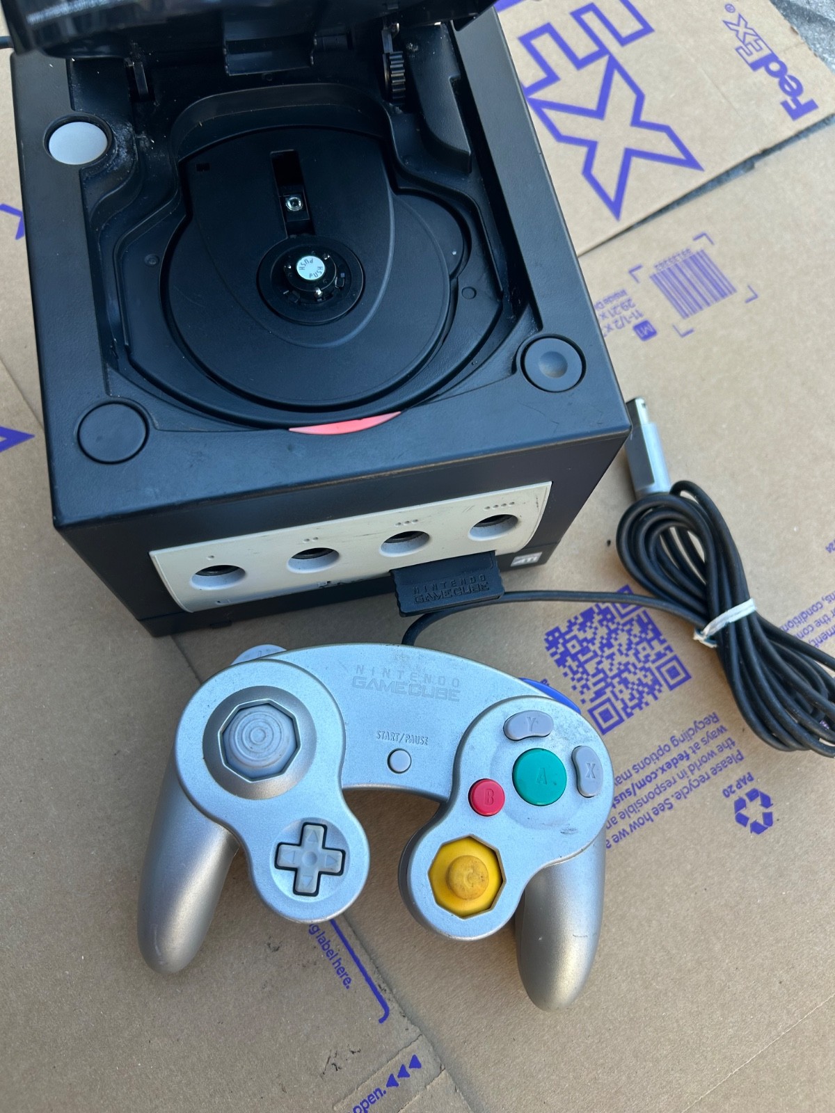 Nintendo GameCube #2 Console Bundle Tested Works OEM Controller Cables DOL-001