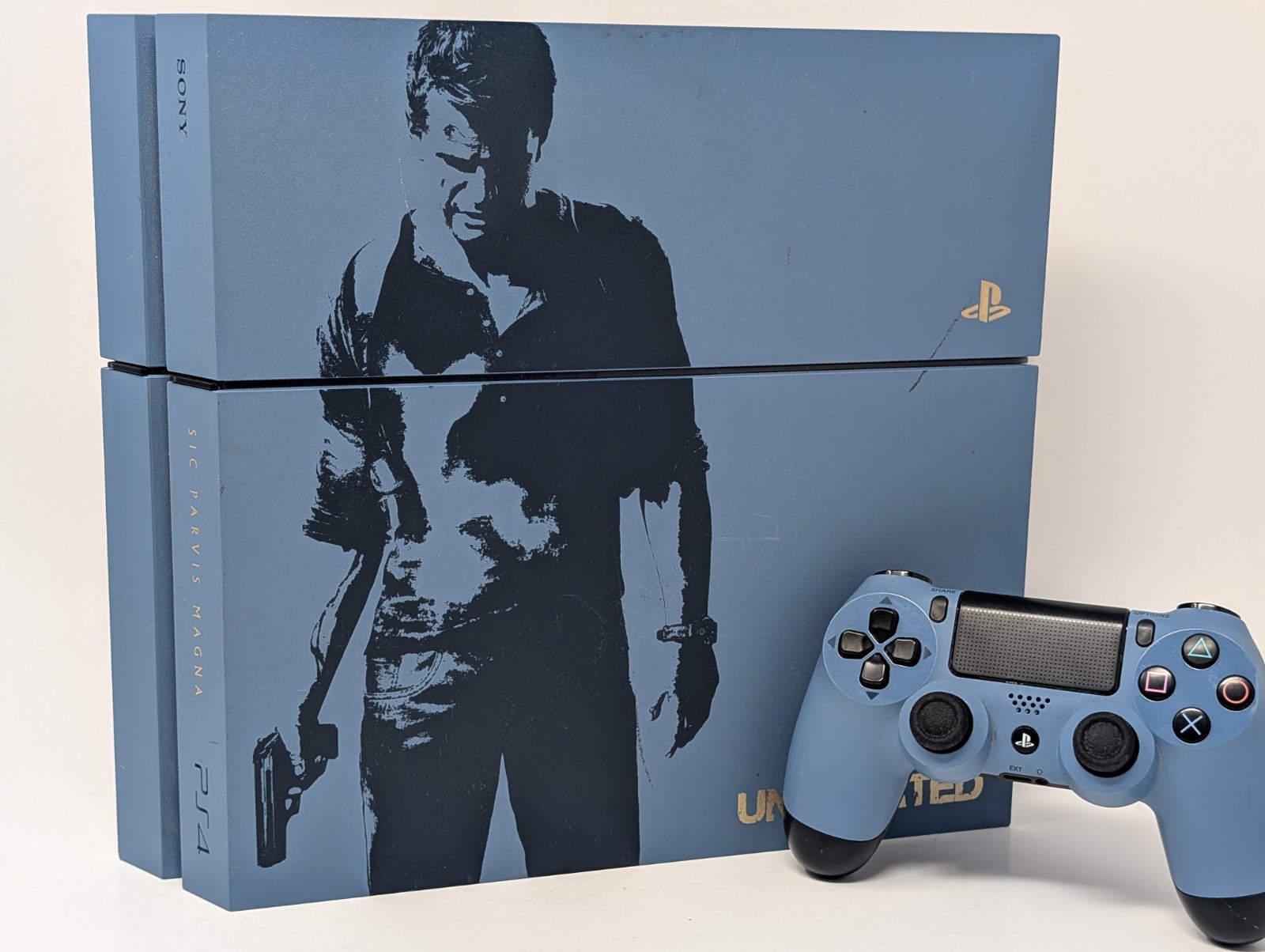 Sony PlayStation 4 Uncharted 4: Limited Edition Gray Blue Console W/ Controller