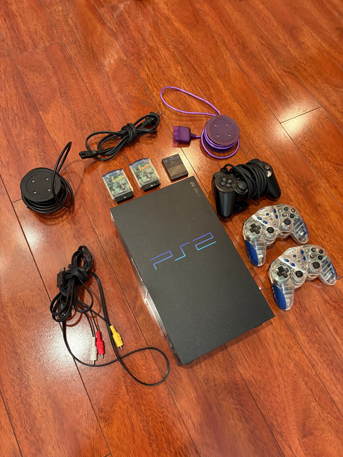 Working SONY PlayStation 2 Console + 3 Controllers (2 Wireless) + 3 Memory Cards