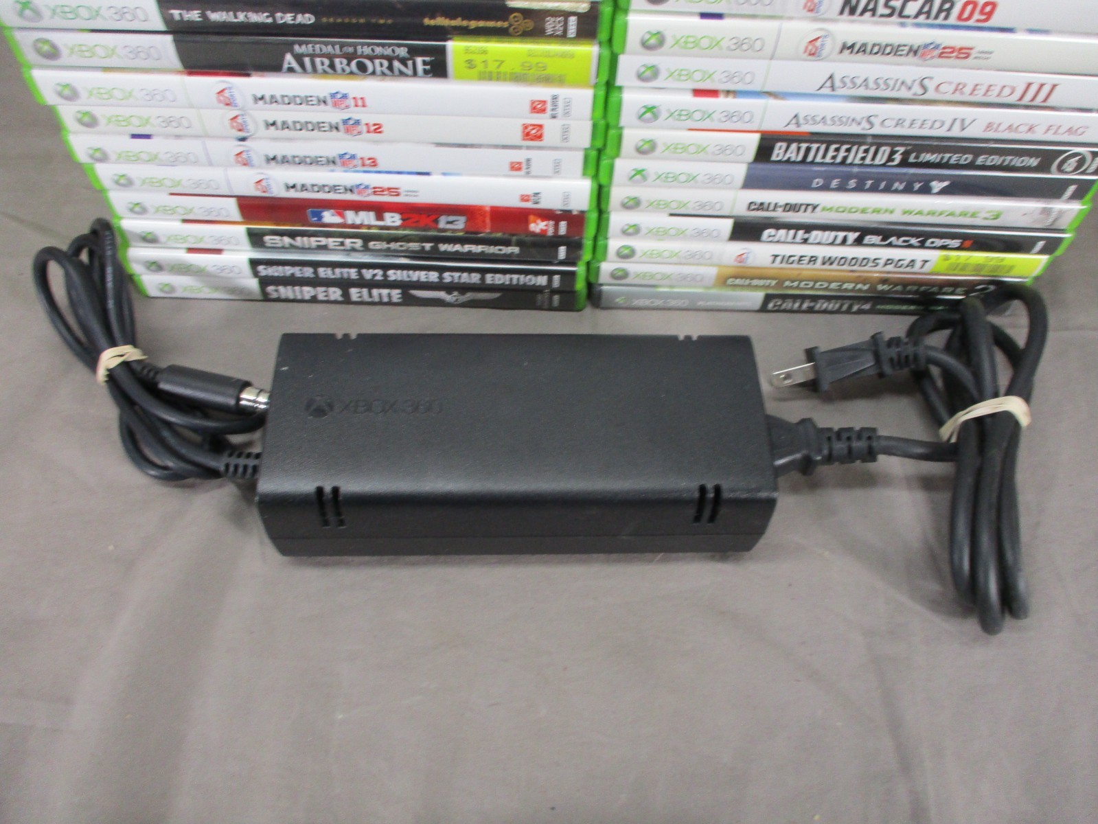 ENORMOUS Xbox 360 Console Model 1538 w/ 2 Controllers and 35 GAMES LOT