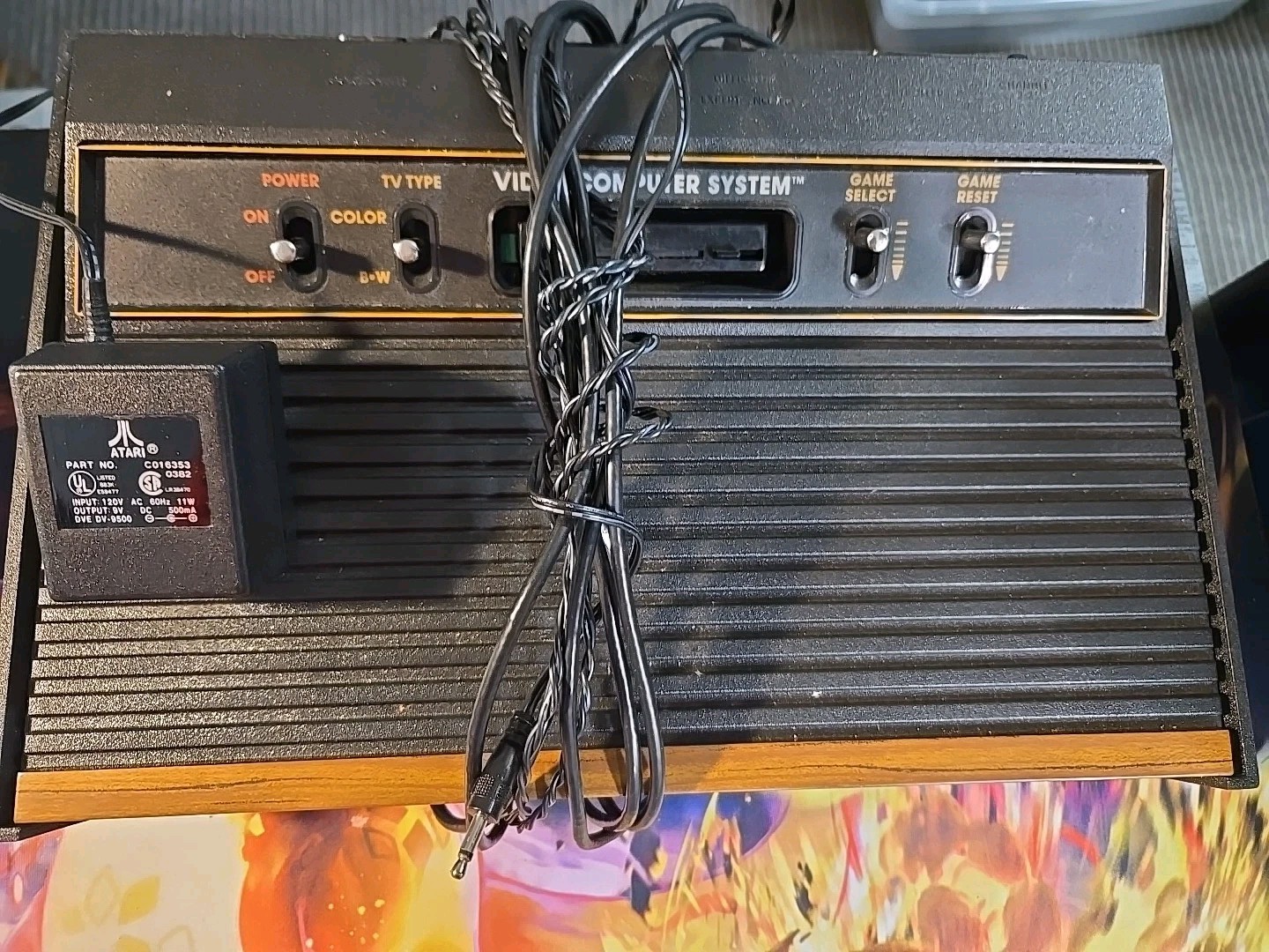 Atari 2600 Launch Edition Woodgrain Console (NTSC) See Pics Power Supply Only !!