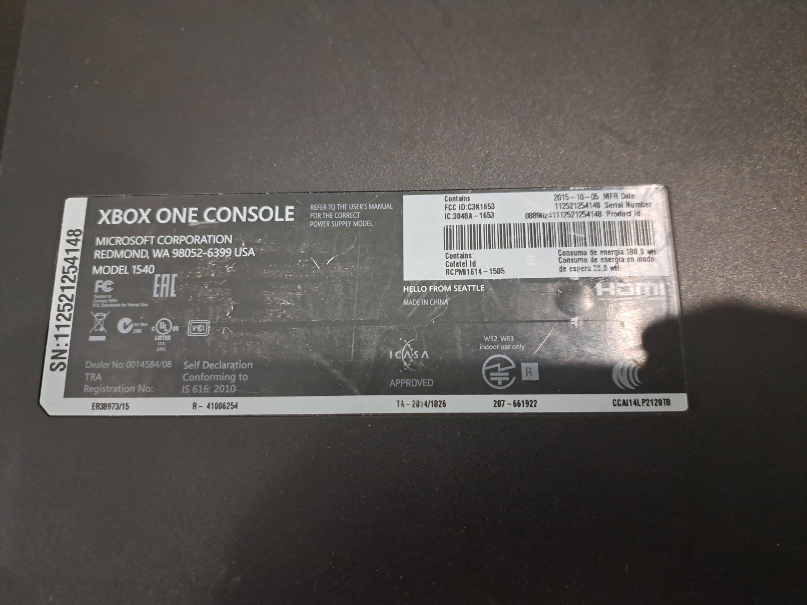 Microsoft Xbox One 1540 500GB Console – Black