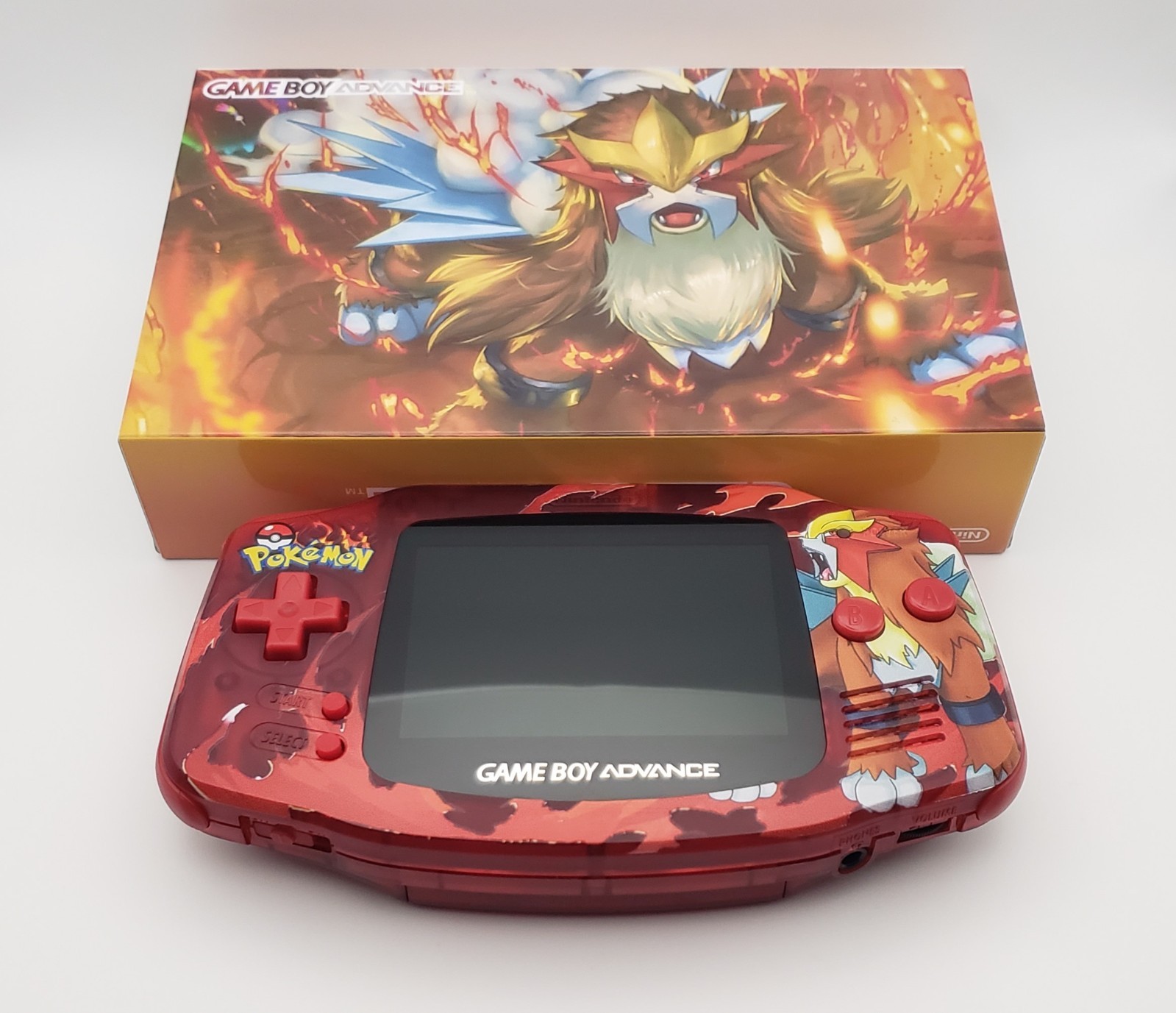 Entei Game Boy Advance, Funnyplaying Backlit IPS Screen Clear Red Pokemon Theme