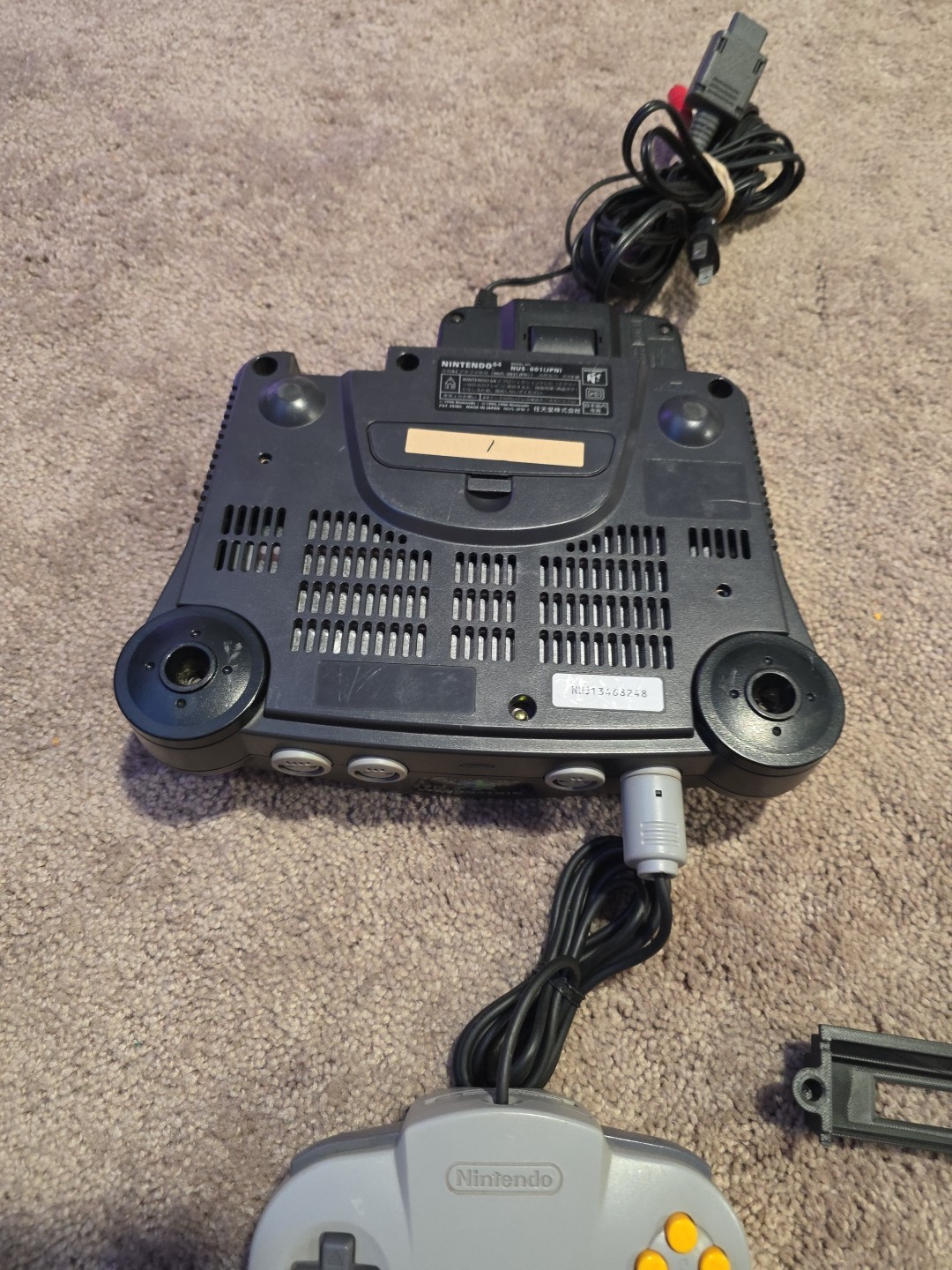 Japanese N64 Nintendo 64 Console “Region Free Tray Included” Console+Cords (1)