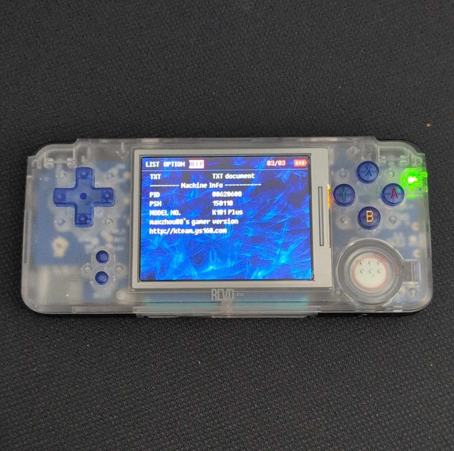 [1 ISSUE] K101 Plus Clear GBA hardware clone & emulator w/ Kcard & 16GB MicroSD