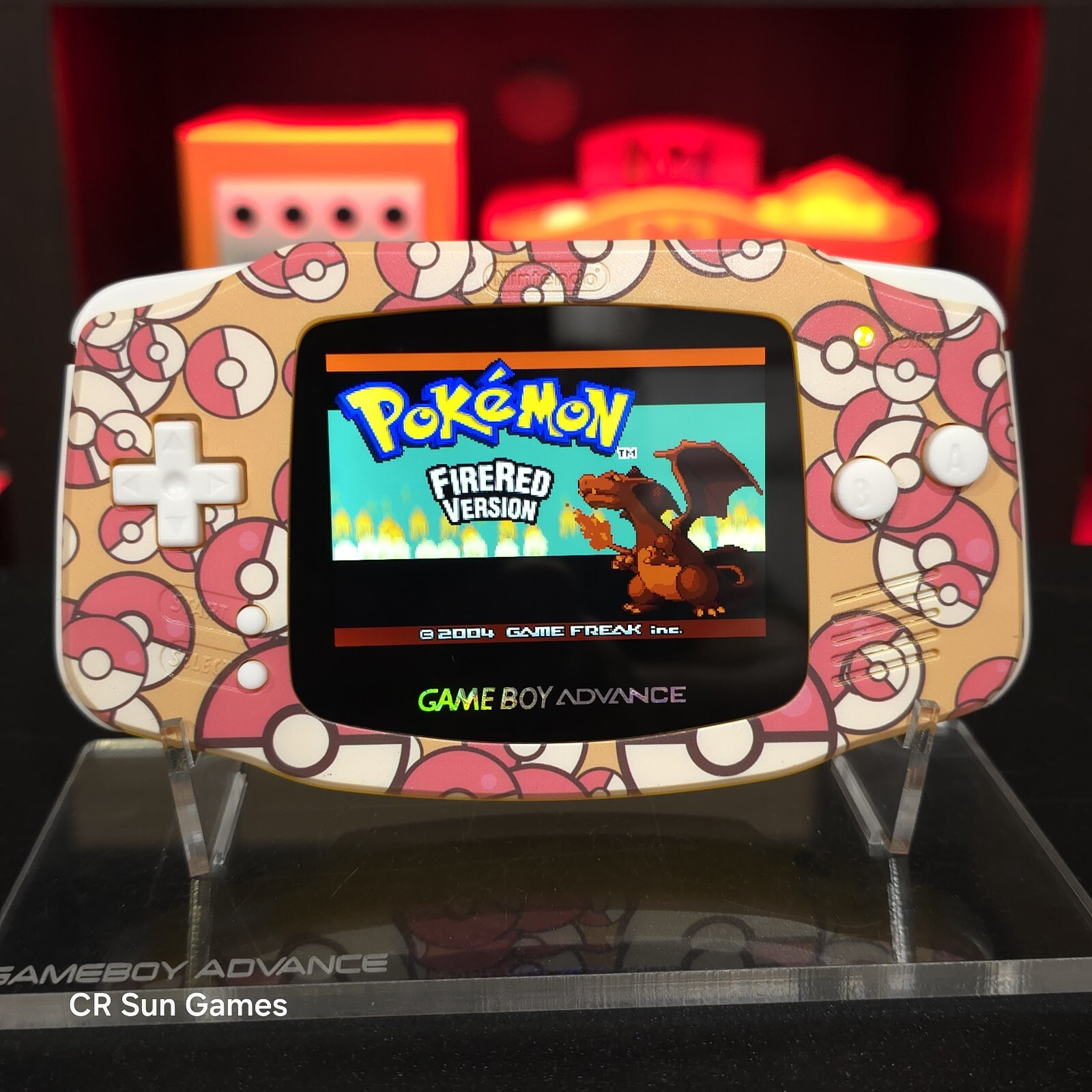 Pokemon Pokeball Game Boy Advance GBA iPS V5 Usb-C 1800 mAh Rechargeable Battery
