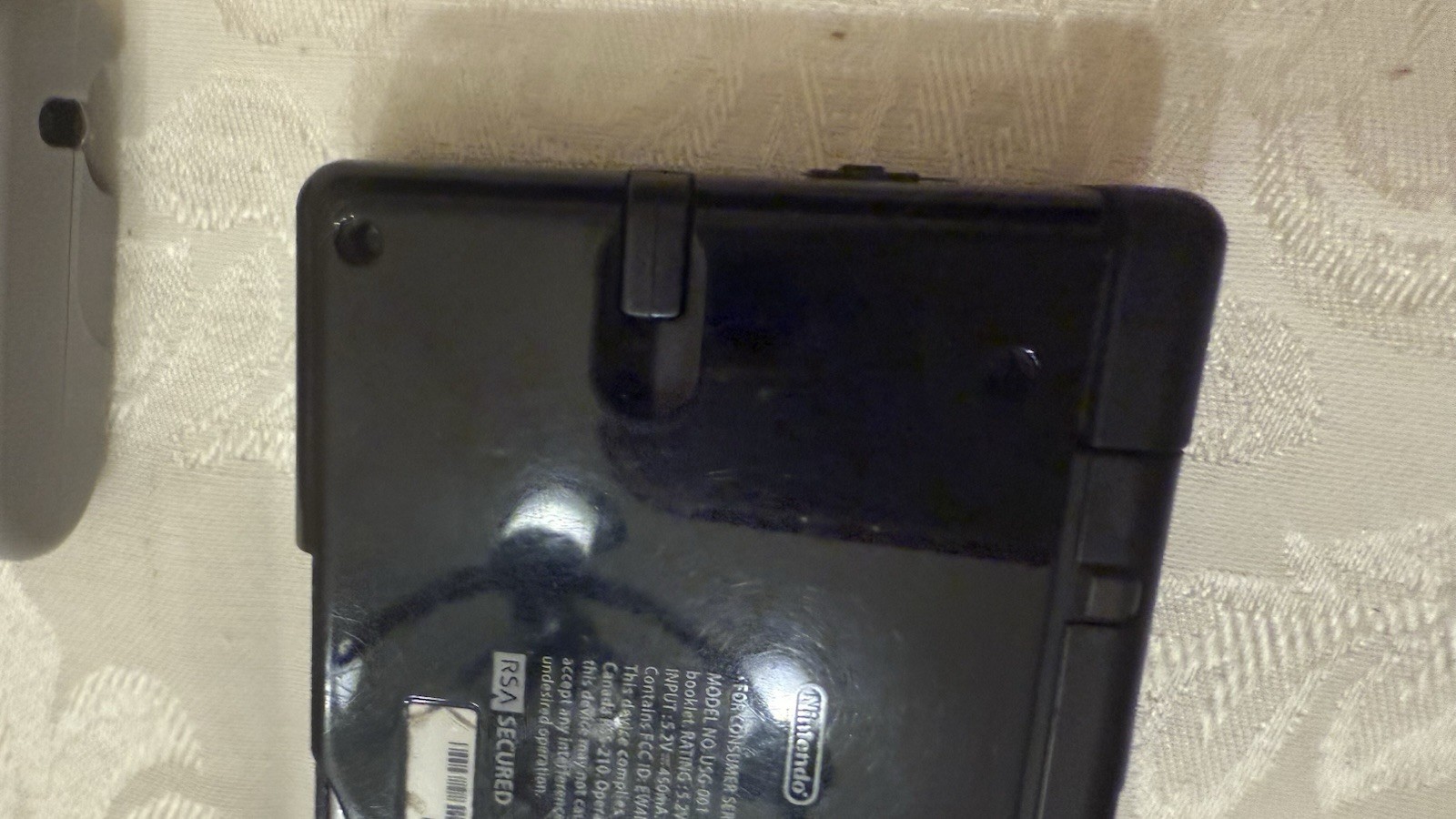 Nintendo DS Lite Black Handheld Console Tested Works Great Stylus & Charger EUC