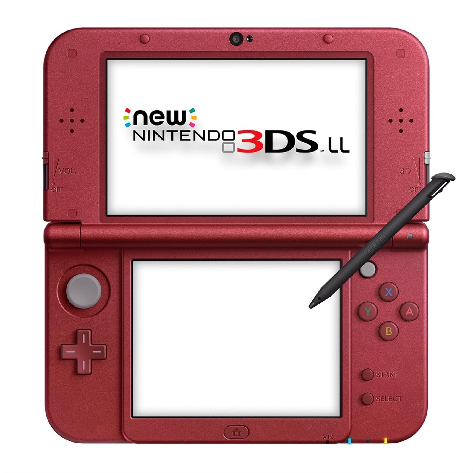 New Nintendo 3DS LL XL Metallic Red Color Console Handheld System Box Manual