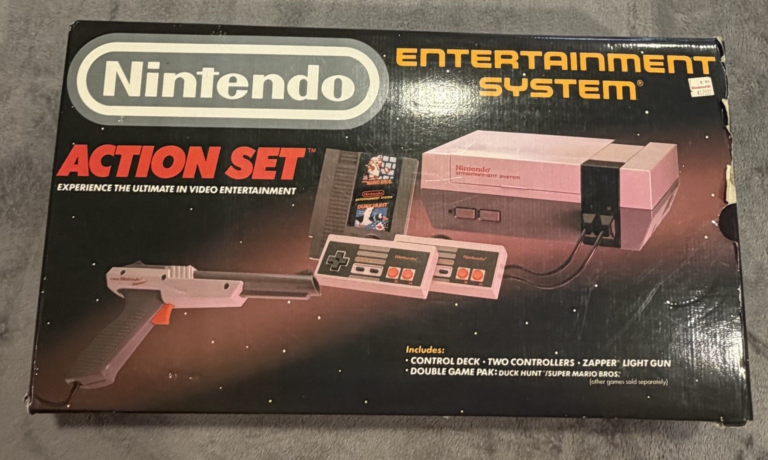 Box Only Vintage Nintendo NES Action Set Home Console – Box/Styrofoam 1988
