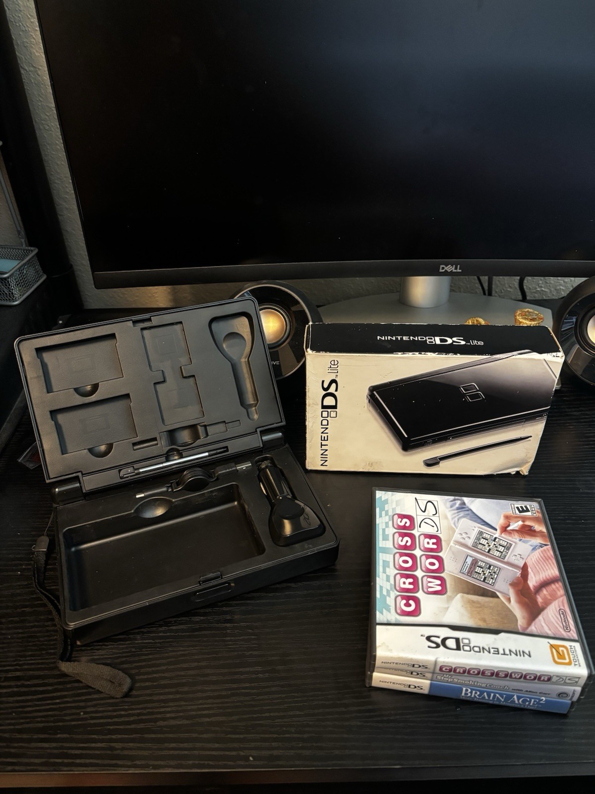 Nintendo DS Lite – Onyx Black Complete in Box TESTED Plus Case With 3 Games