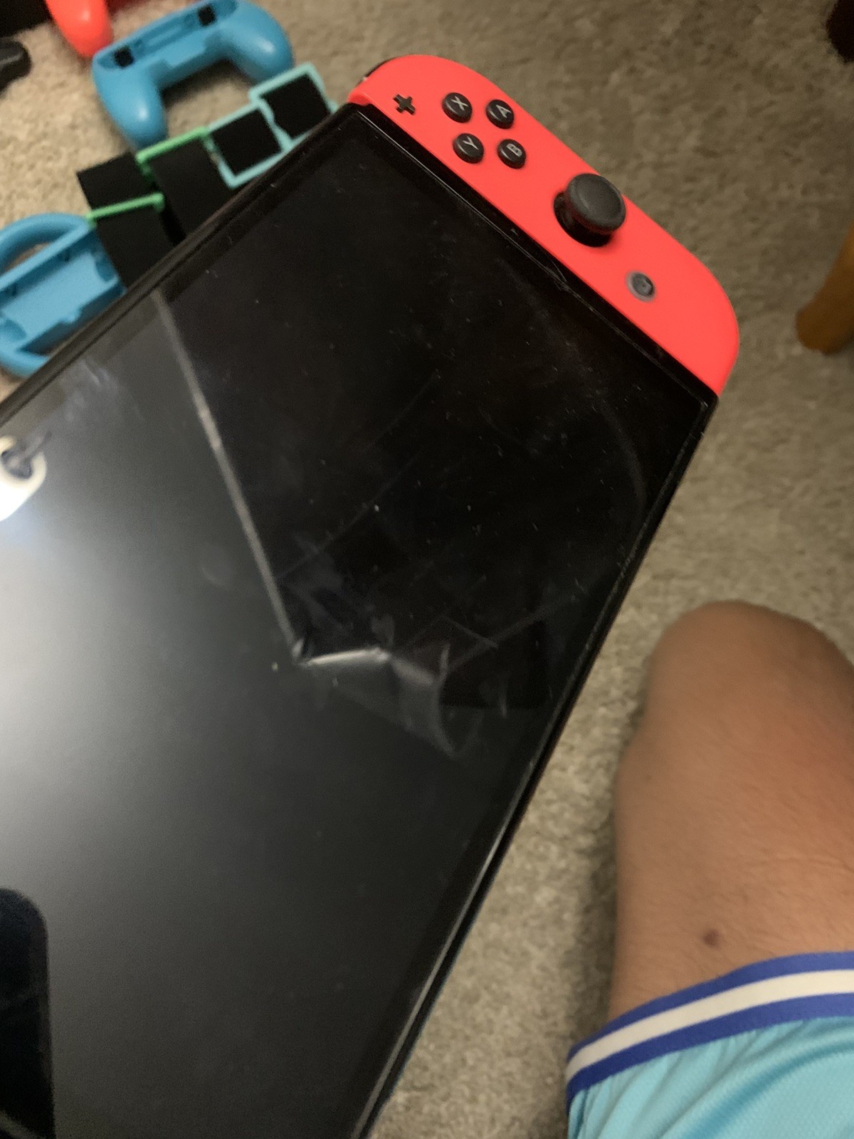 Nintendo Switch OLED 64GB Bundle Dock Case Joy Cons Accessories Tested Working