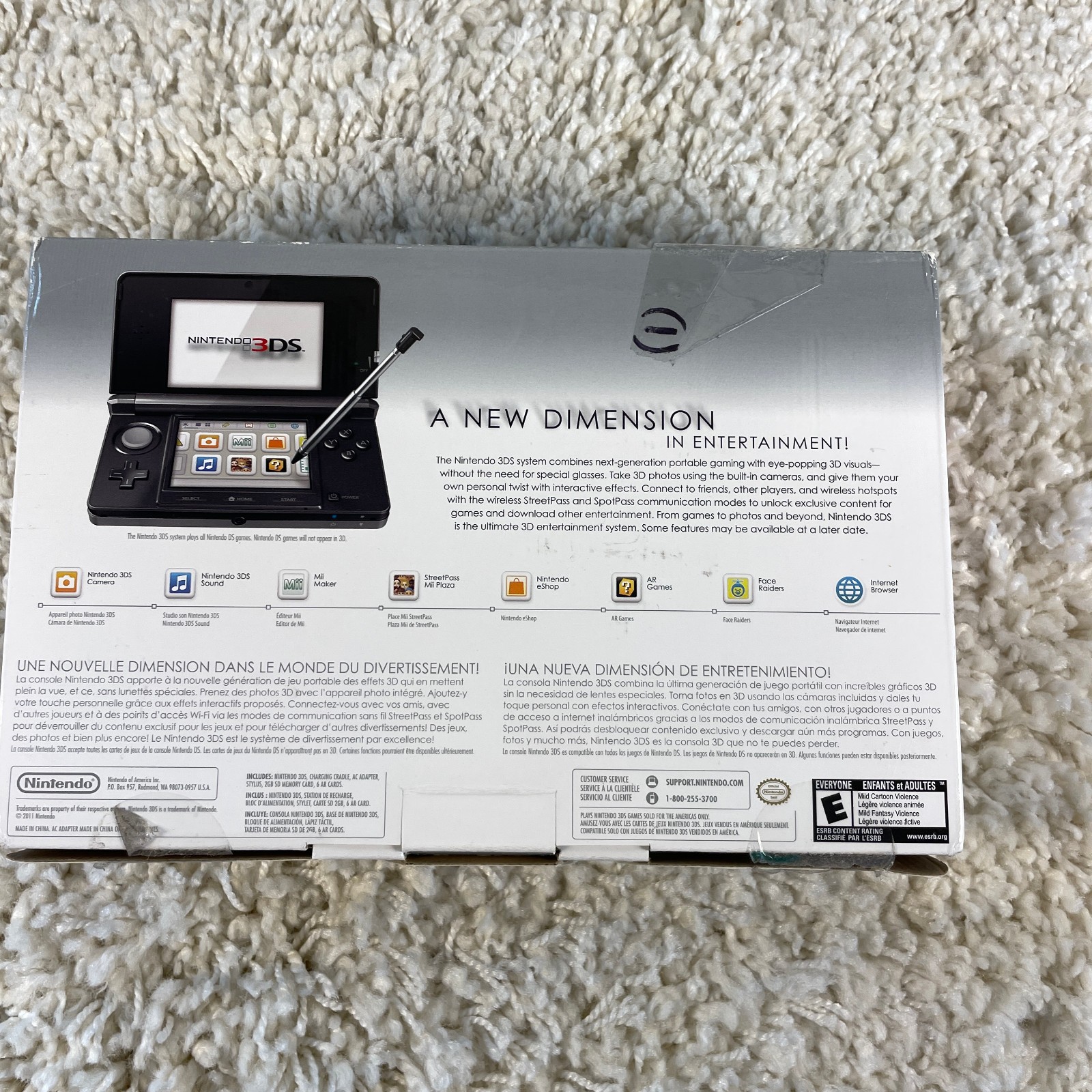 Nintendo 3DS Cosmo Black Handheld Console System CTR-001 Complete in Box CIB