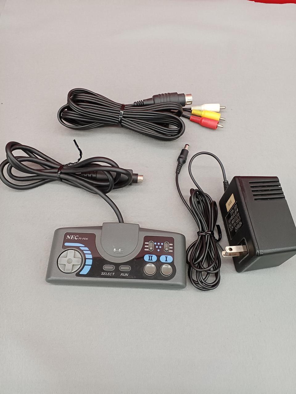 PC Engine NEC CoreGrafxII Console PI-TG7 with Controller, AV Cable, and Game Set