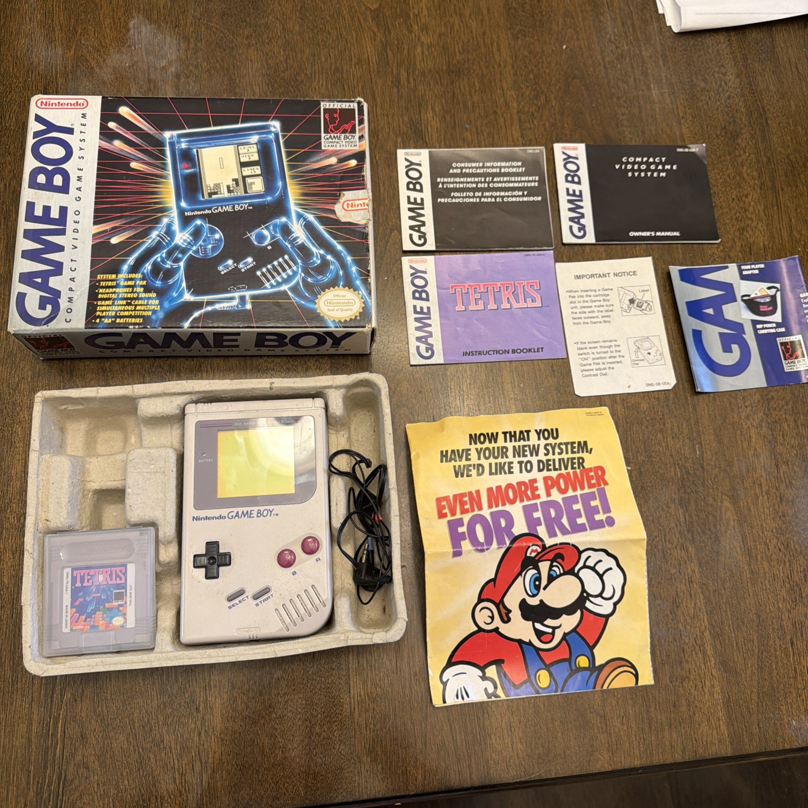1989 Nintendo Game Boy Console DMG-01 Complete Box w/ Tetris & Manual CIB Works