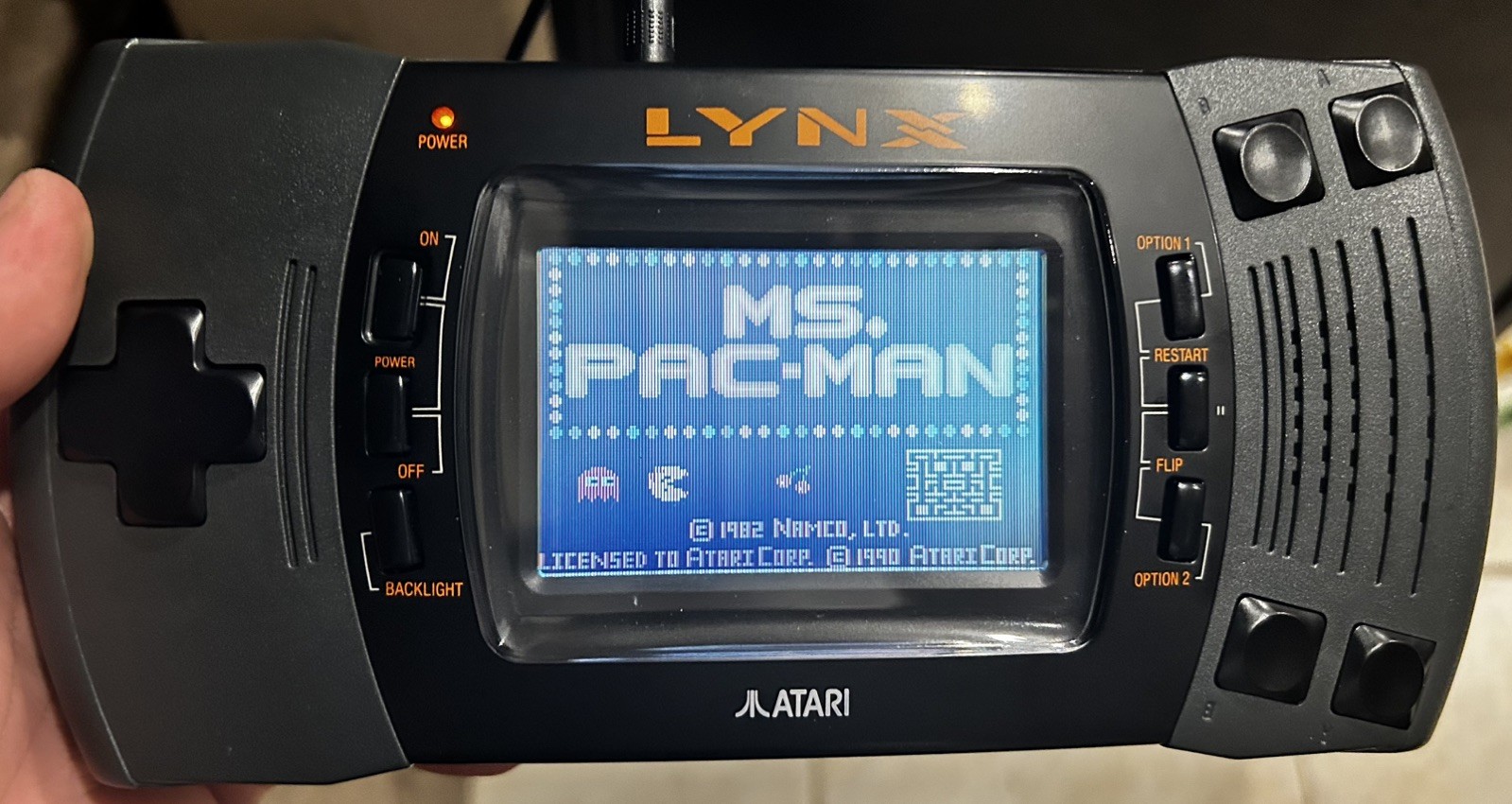 Atari Lynx 2 Console, Two Games, Manual, Power Cord, Tested and Fully Working