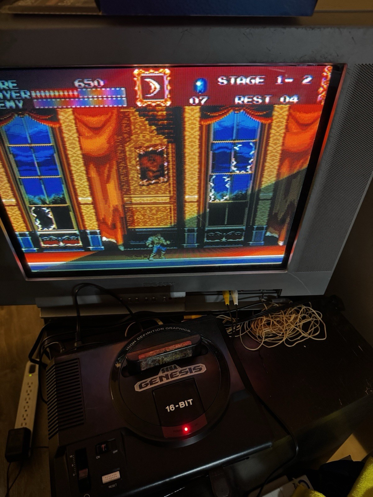 Sega Genesis Model 1 W/ Cables Controller Castlevania Bloodlines Tested Works!