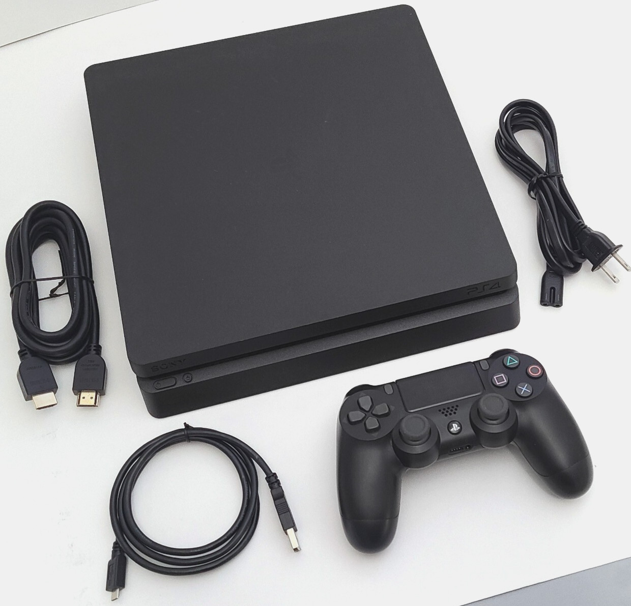 Sony PlayStation 4 SLIM 500GB Matte Black Video Game Console PS4 System Bundle