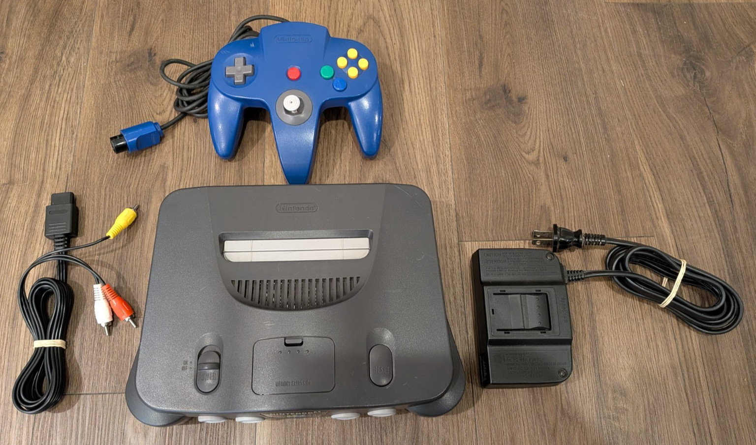 ~^~ Nintendo 64 Console Gray w/Blue Controller – WORKING TESTED ~^~