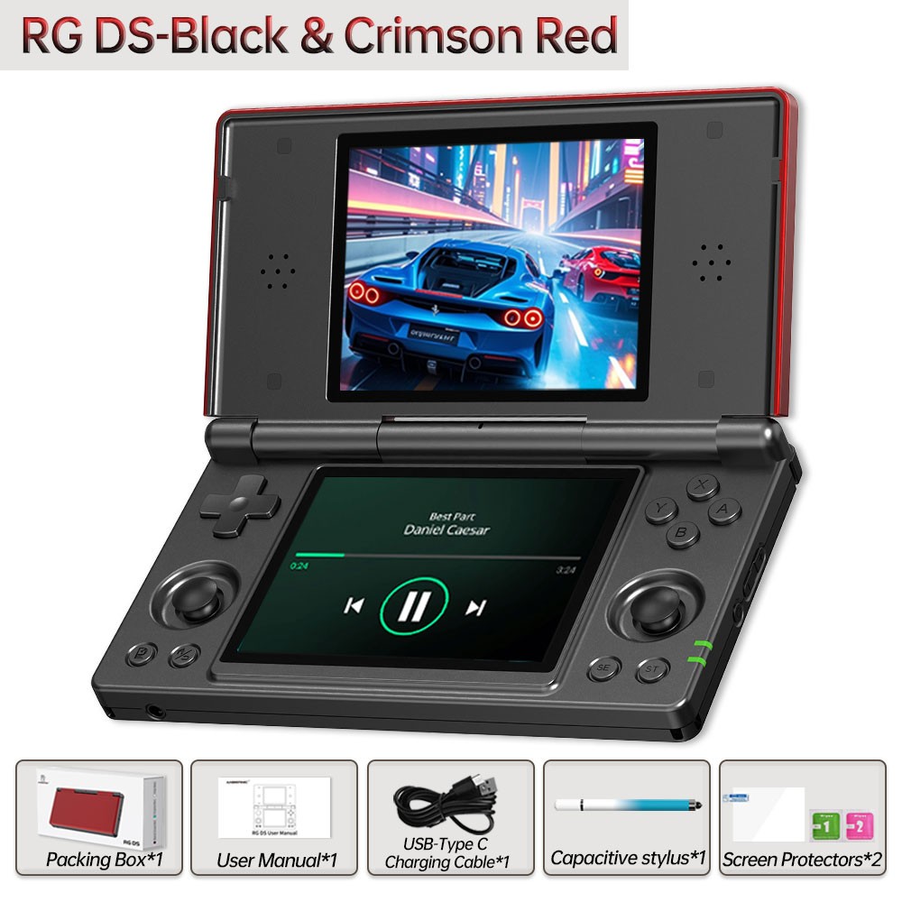 ANBERNIC RG DS Retro Video Game Console 4 Inch Android 14 Flip Game Player Gifts