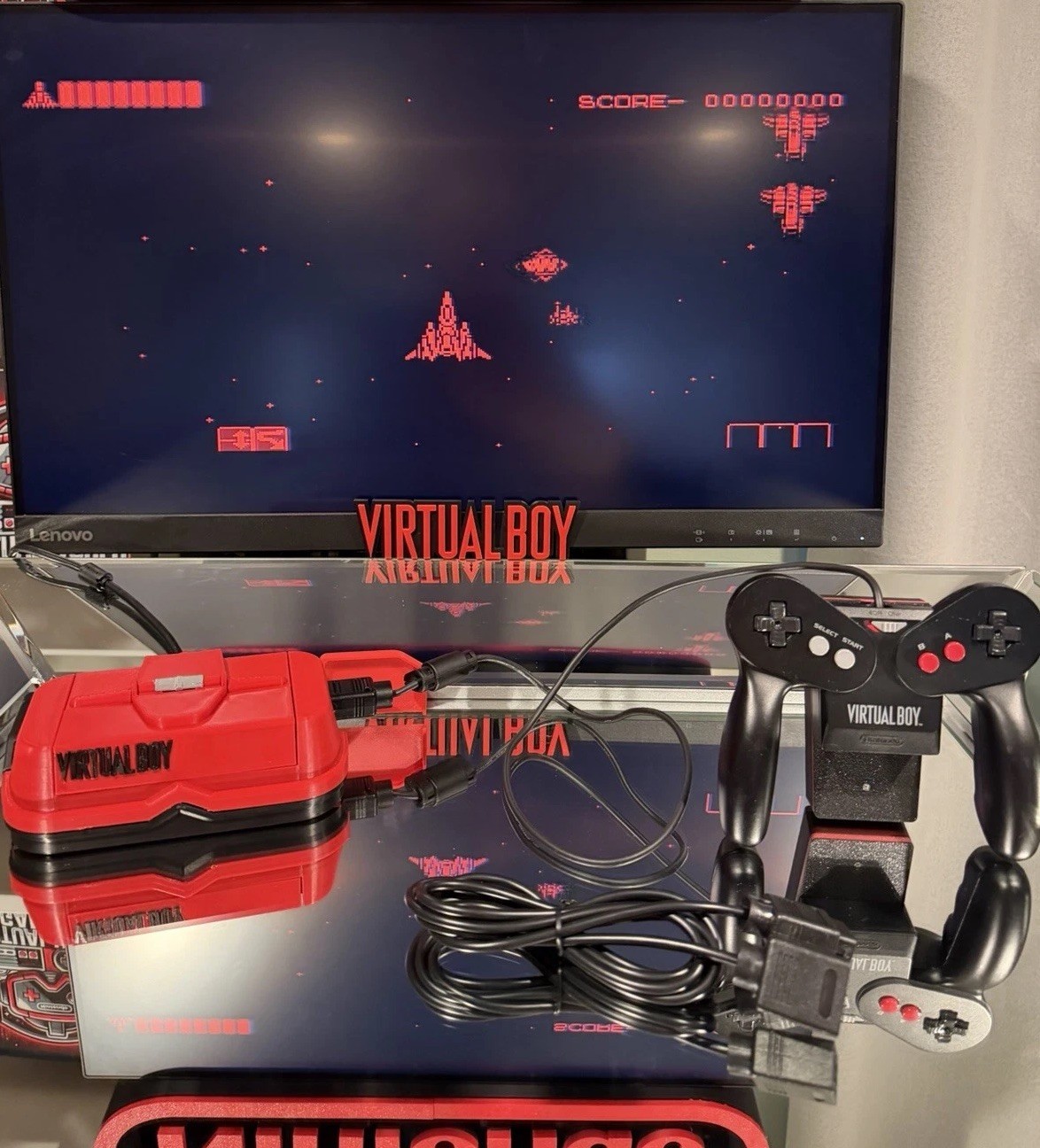 Nintendo VIRTUAL BOY CONSOLIZED VGA Out -Virtual Tap,(1) extension cord, 1 game