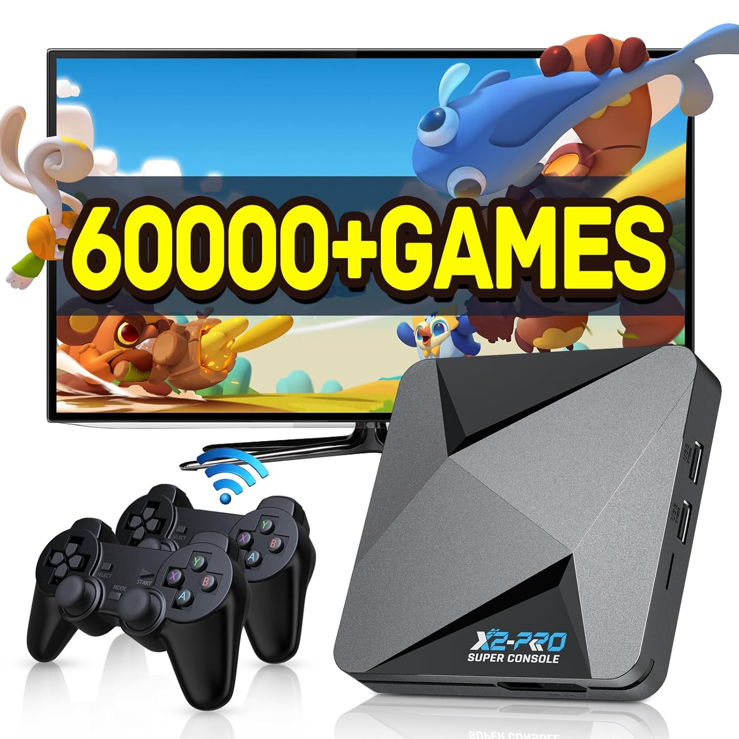 Super Console X2 Pro Built-In 60,000+ Classic Games,Retro Video Console Compatib