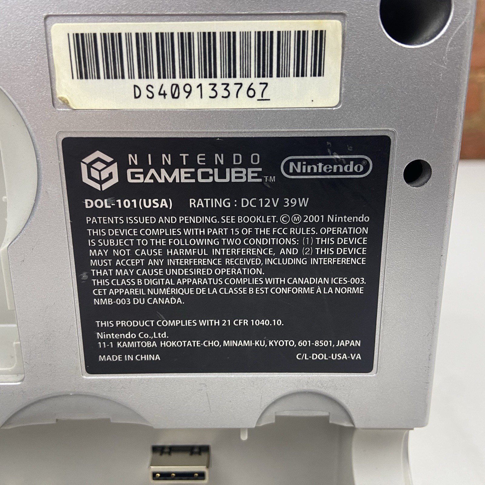 Nintendo GameCube Platinum Silver Console DOL-101 Tested Working + Memory Card
