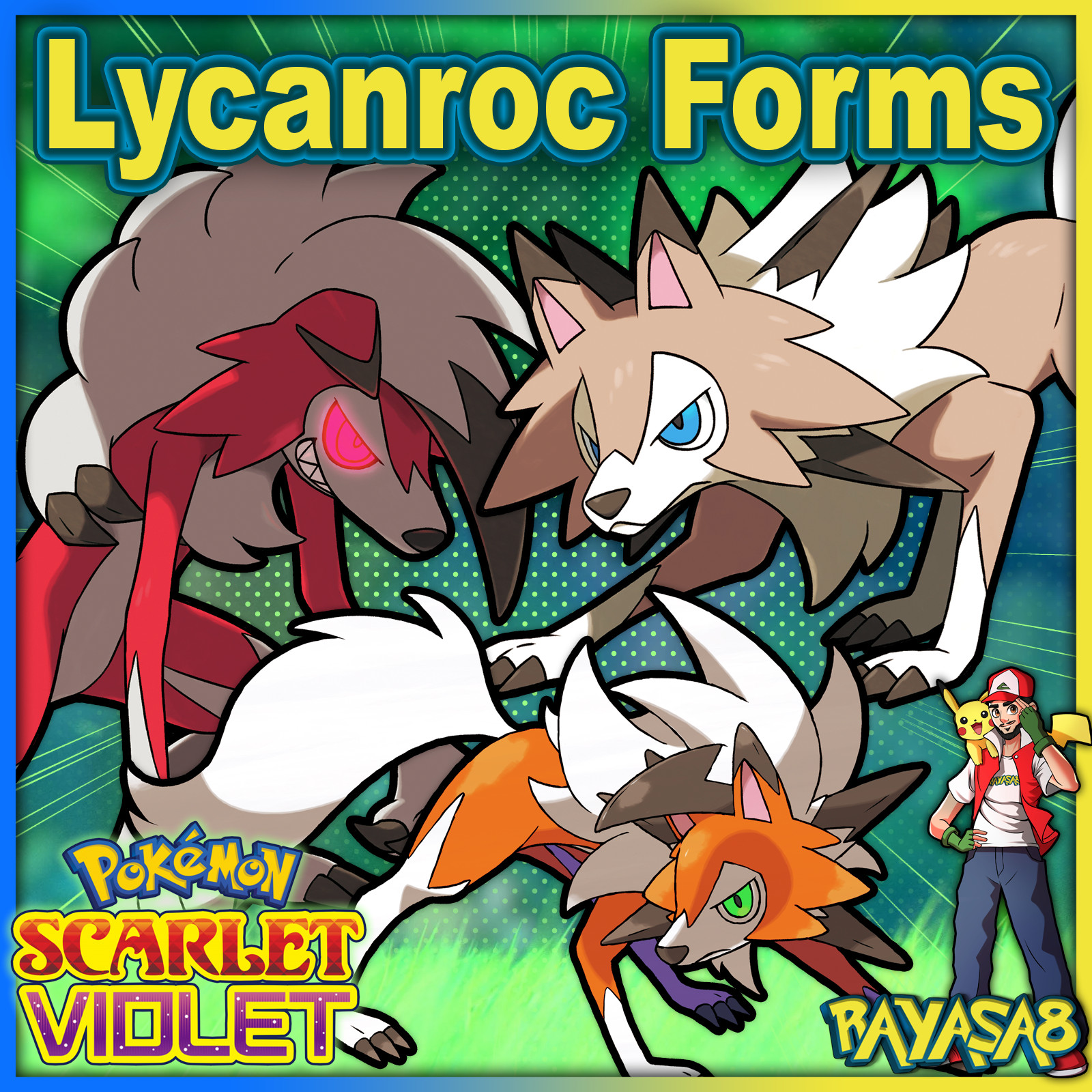 Pokemon Lycanroc 6iv 🌟Shiny🌟 & Non Shiny Best Stats Scarlet and Violet Home