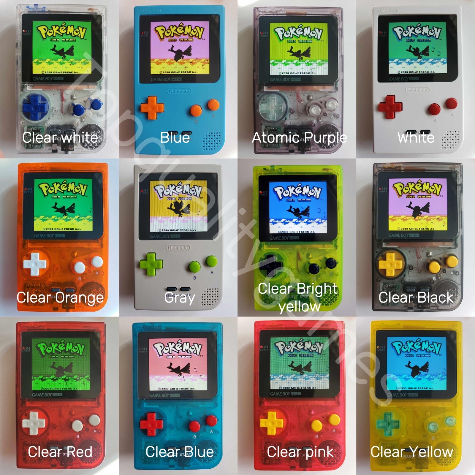 Nintendo Game Boy Pocket consoles with Backlit IPS Screen Gameboy