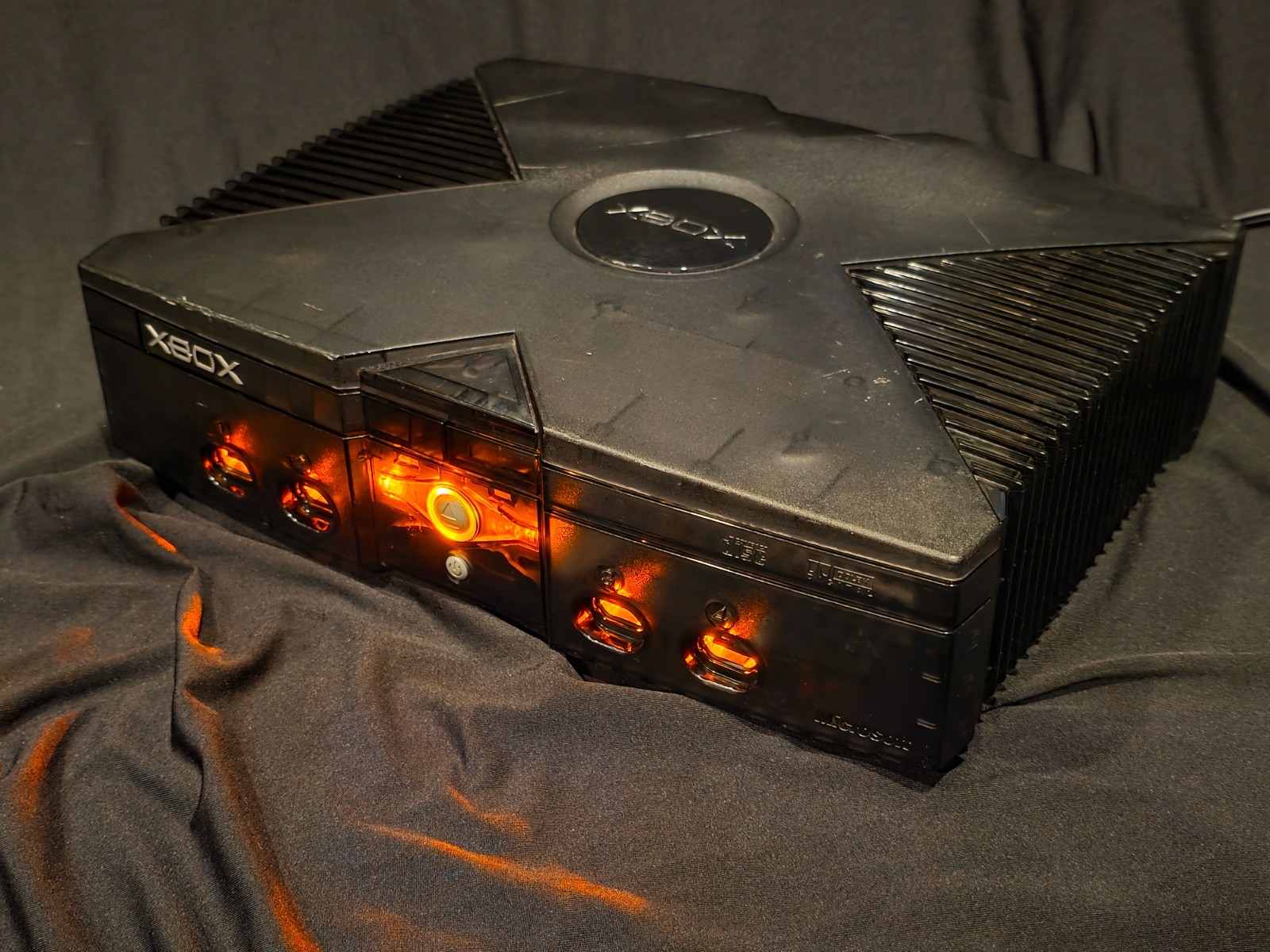 Microsoft OG Xbox Original Black Clear Skeleton Console NEW Caps LED TESTED RARE
