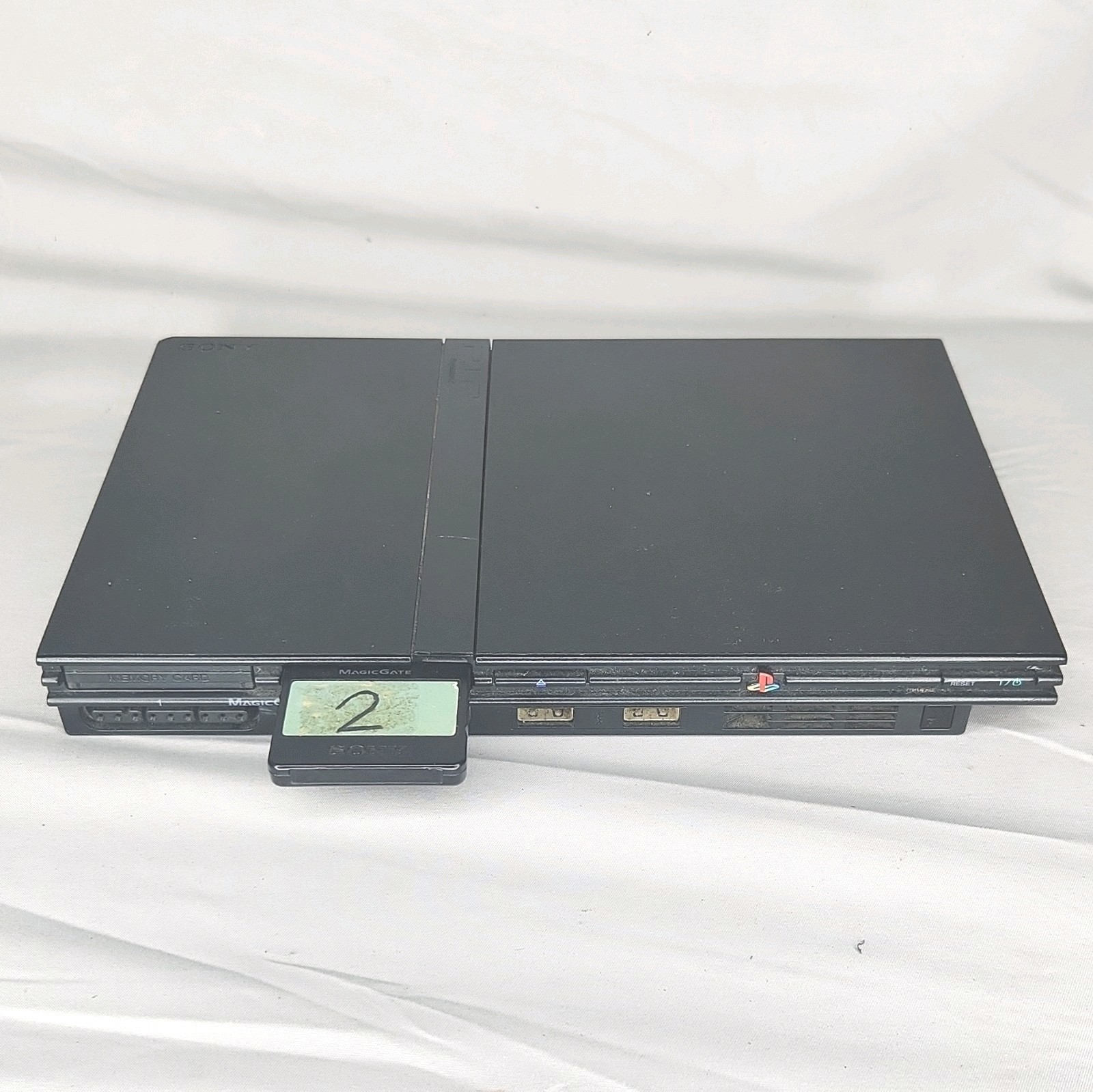 Sony PlayStation 2 PS2 Slim Console w/ Controller Memory Card Cords Tested