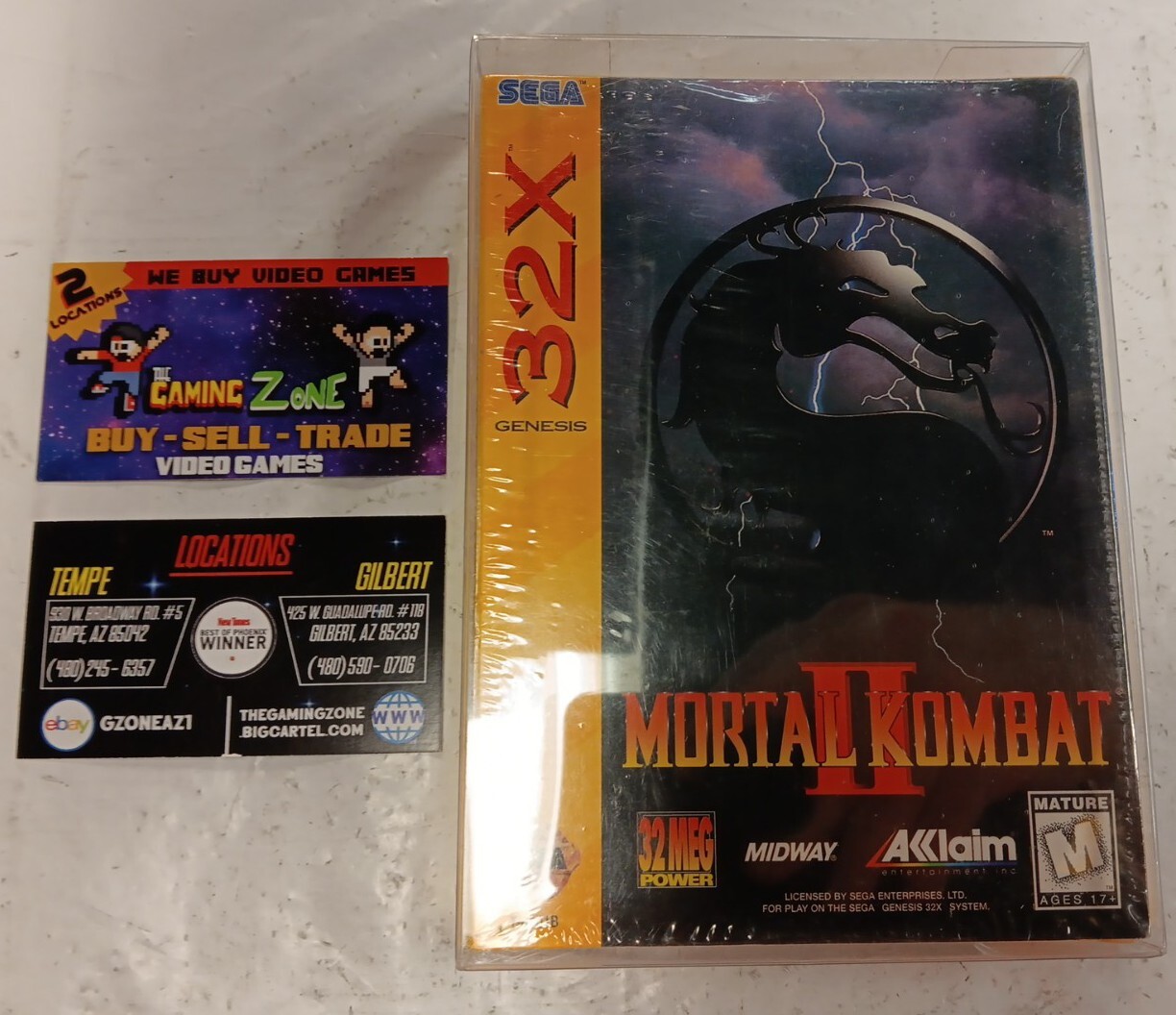 Mortal Kombat II (Sega Genesis 32X) FACTORY SEALED W/HANG TAB & BOX PROTECTOR