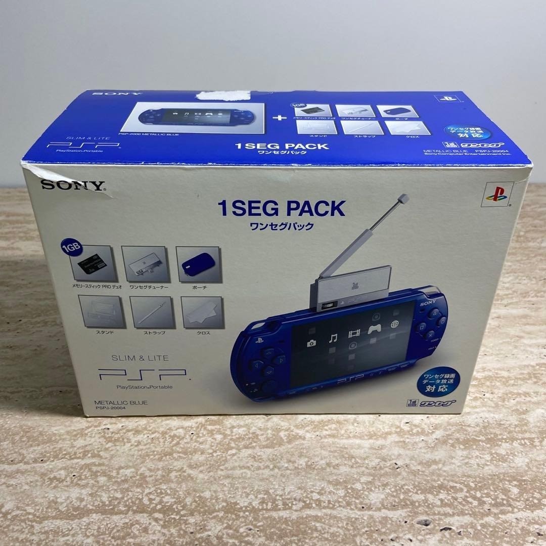 SONY PSP-2000 One-Seg Pack Metallic Blue PSPJ-20004 Complete Set Tested