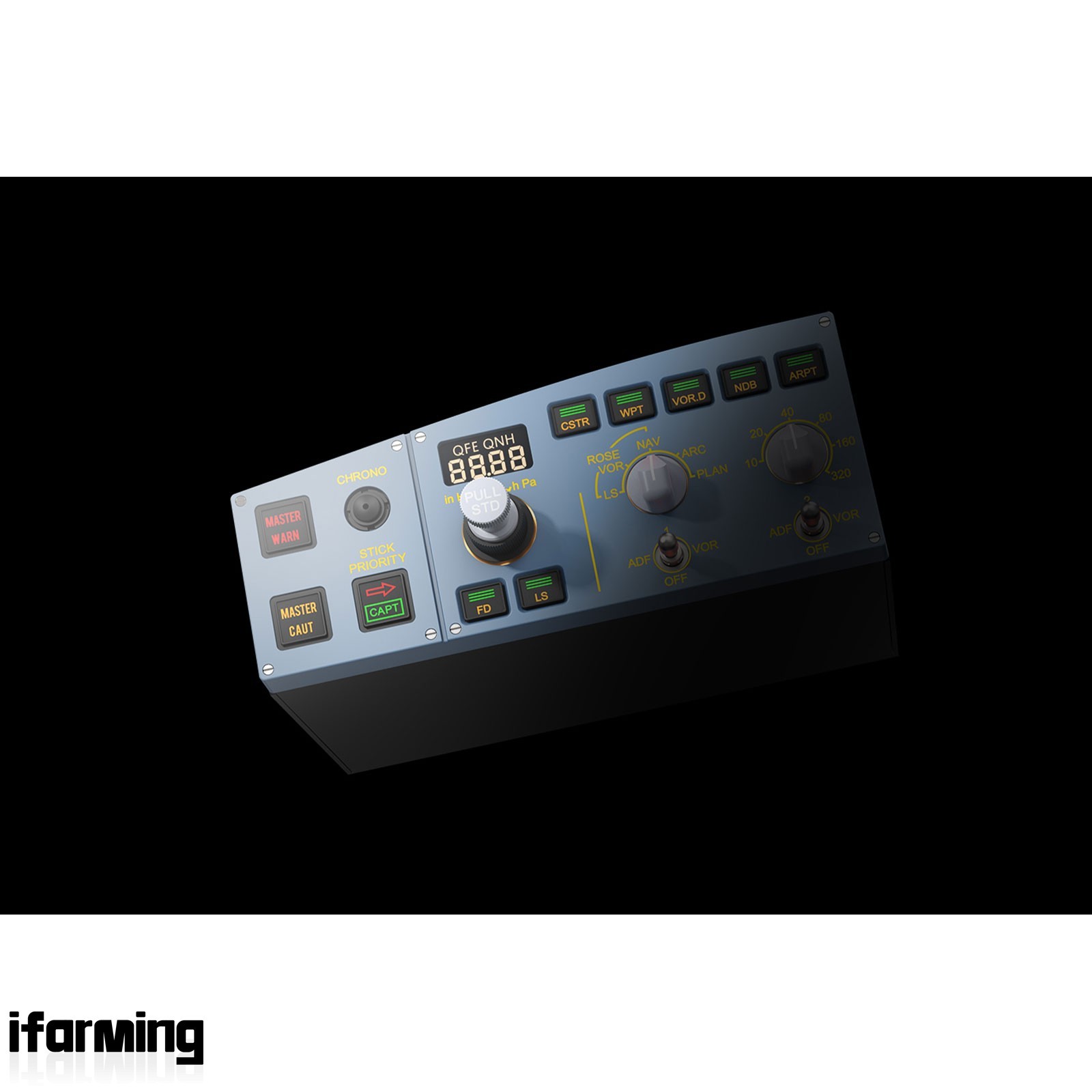 WingFlex Compact A320 EFIS CUBE+Dual-Color LCD Warning Panel USB Connectivity