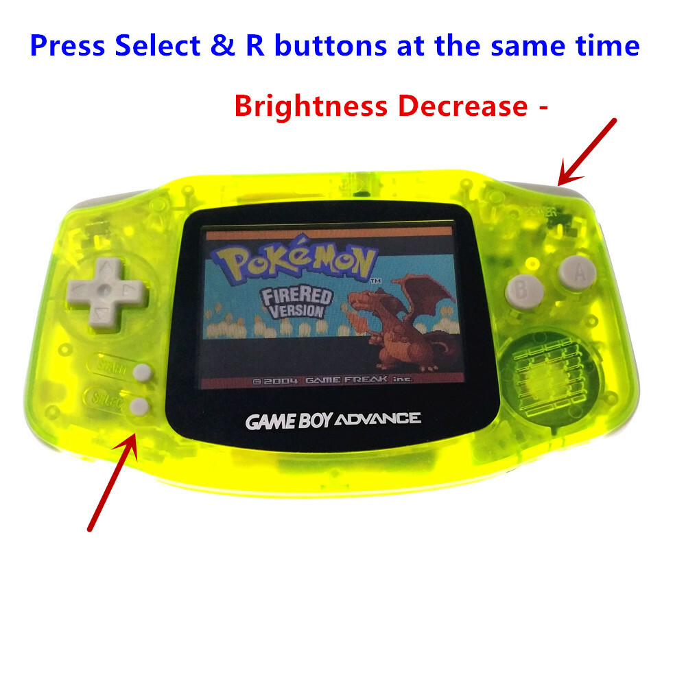 5 Class Brightness Game Boy Advance Console AGS-101 Backlight LCD – Clear Yellow
