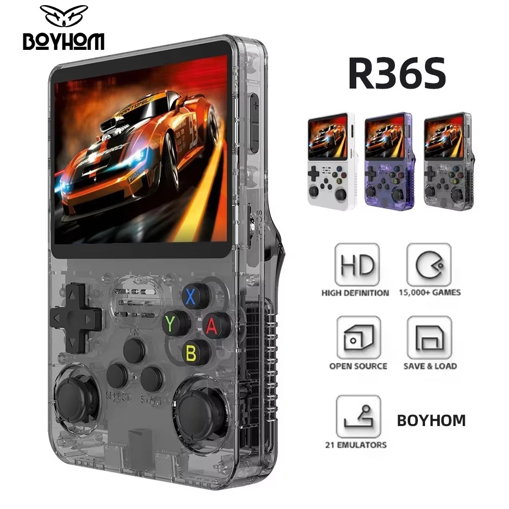 BOYHOM R36S Retro Game Console 3.5″ IPS Linux 64GB Preloaded Handheld US