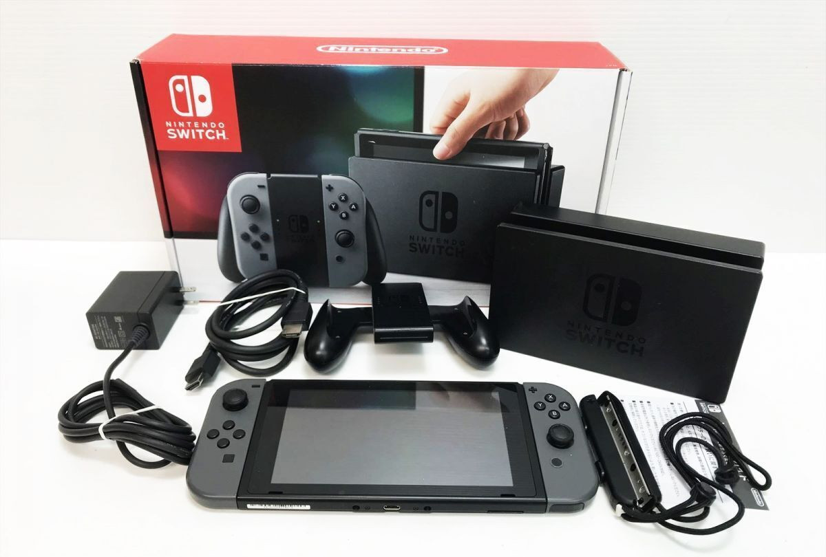 Nintendo Switch Console HAC-001 w/ Joy Con + Dock + Charger +HDMI +Box Gray
