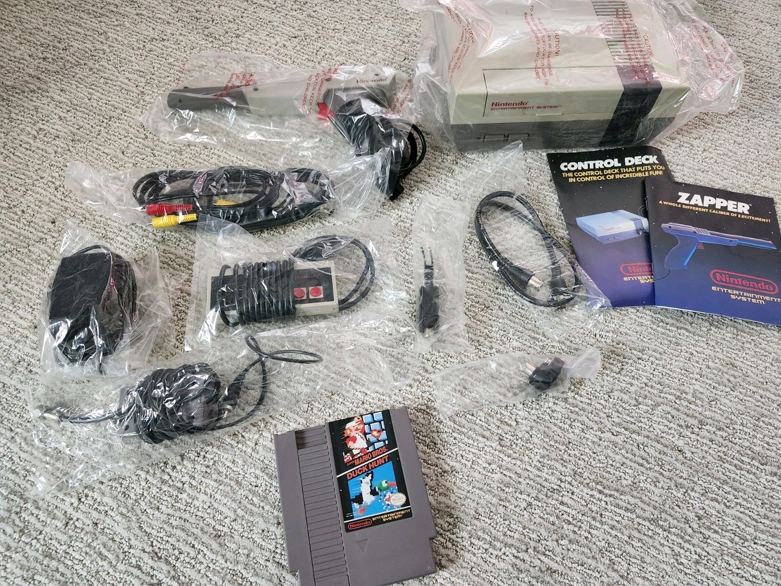 Nintendo NES Action Set Complete in Box CIB System W/ Baggies & RARE Converters!
