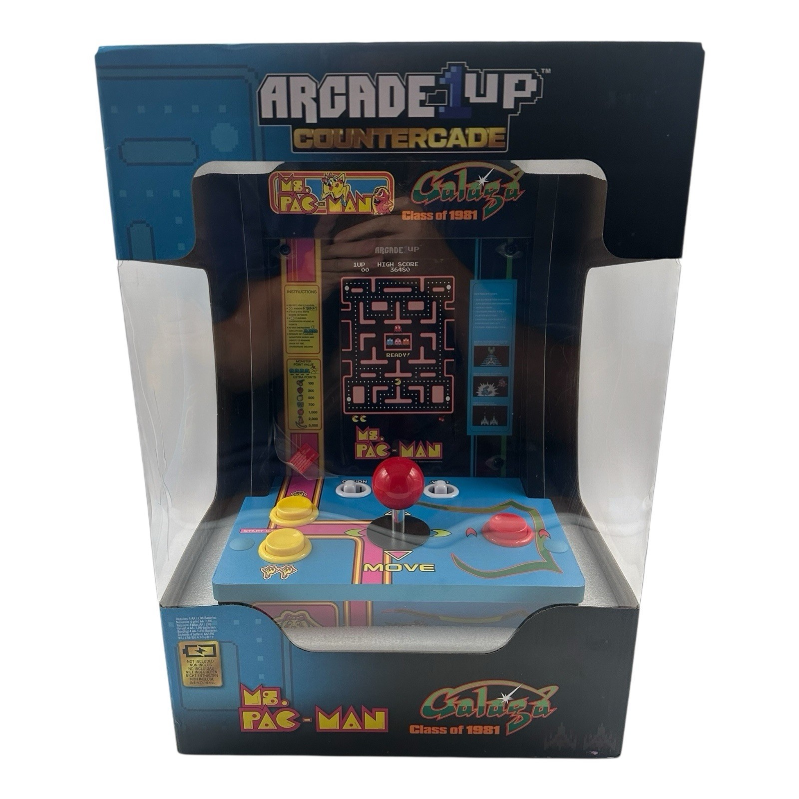 Arcade1Up Class of ’81 Ms. Pacman/Galaga Countercade – 3 Games in 1