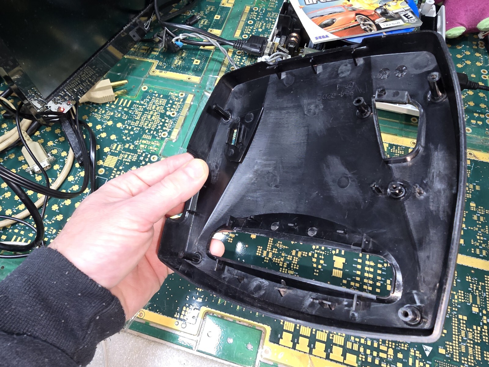 Sega Genesis Model 3 MK-1461 EMPTY Top Cover Plastic Black ONLY-Intact-OK-READ