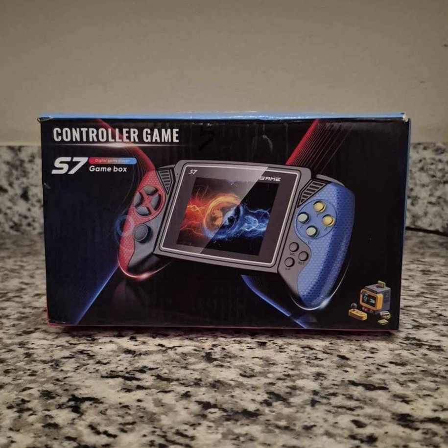 S7 Game Box Handheld System Black/Red/Blue, Built-In Games, Rechargeable, USB