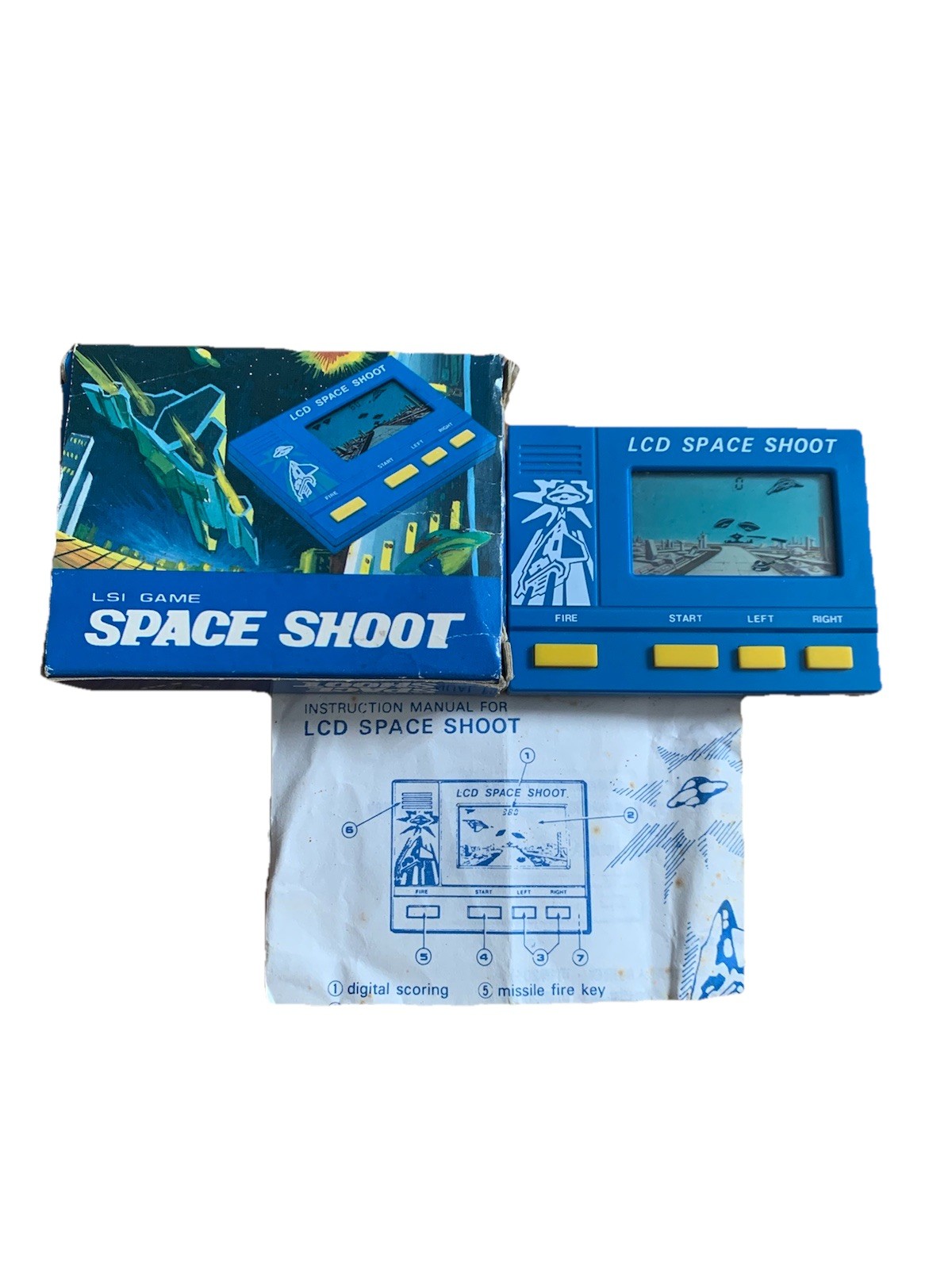Vintage 1980s Liwaco Electronic LSI Game Space Shoot w/ ORIGINAL BOX & MANUAL