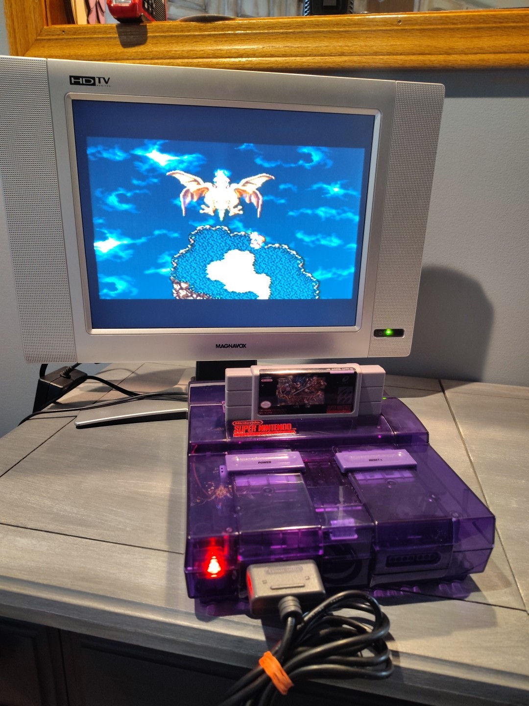 Super Nintendo Entertainment System New Clear Purple Shell Console, Controller +