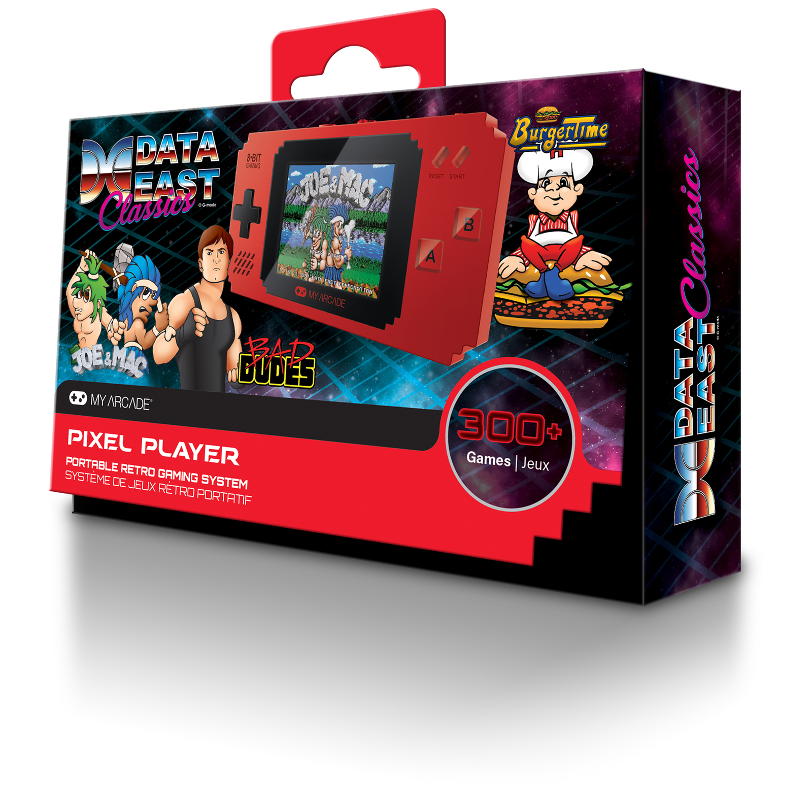 MY ARCADE Pixel Player Portable Handheld 300 Built-in Video Games+Data East Hits