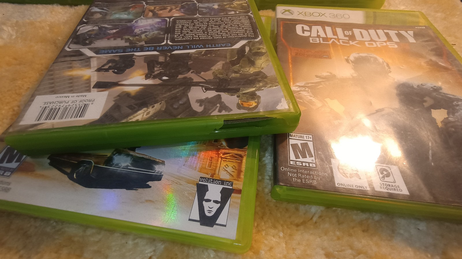 Microsoft Xbox 360 Black E 500gb Console with 9 Games and No Controllers.
