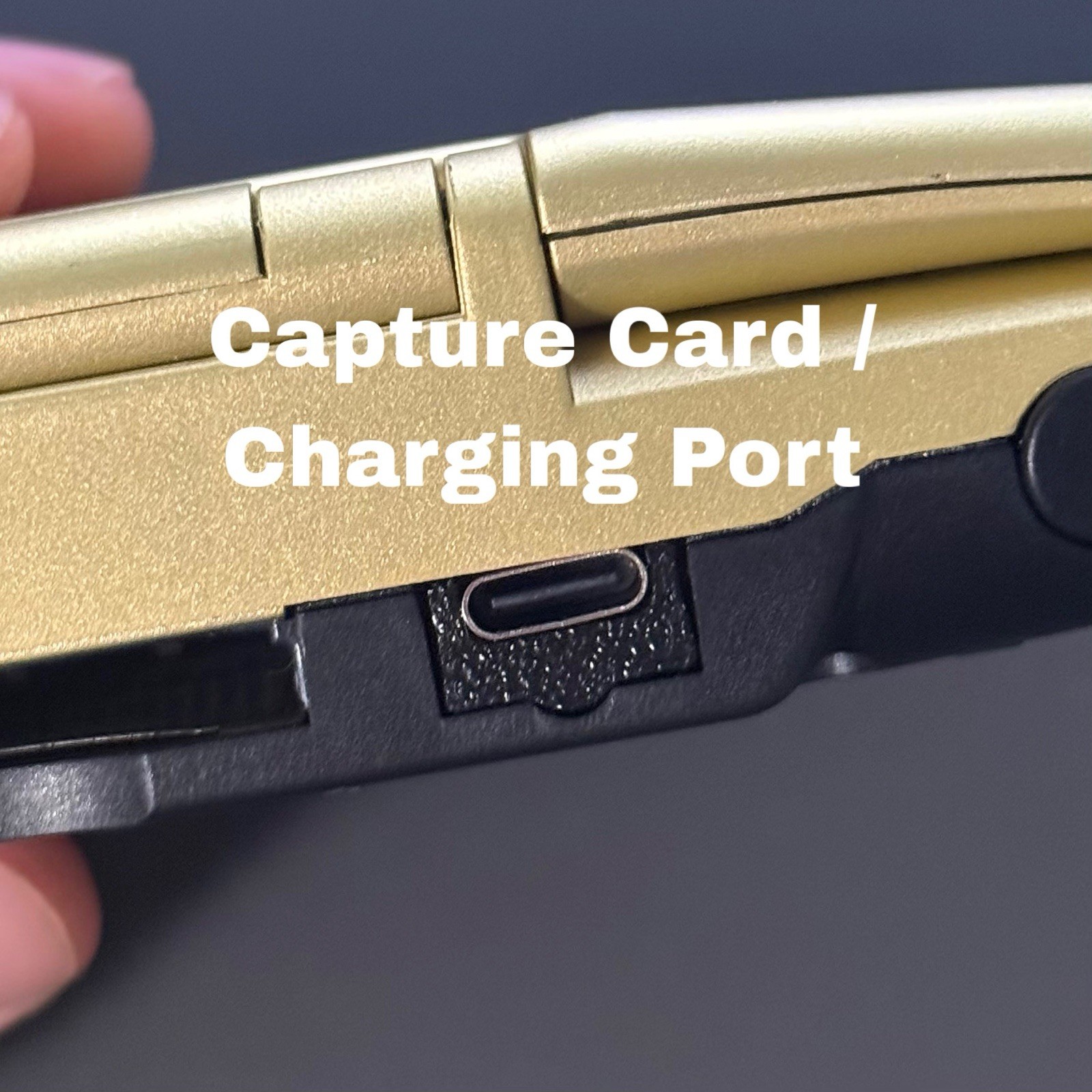 Custom DS Loopy Capture Card USB C/ Ext Controller Mod Zelda Hyrule Crest Gold