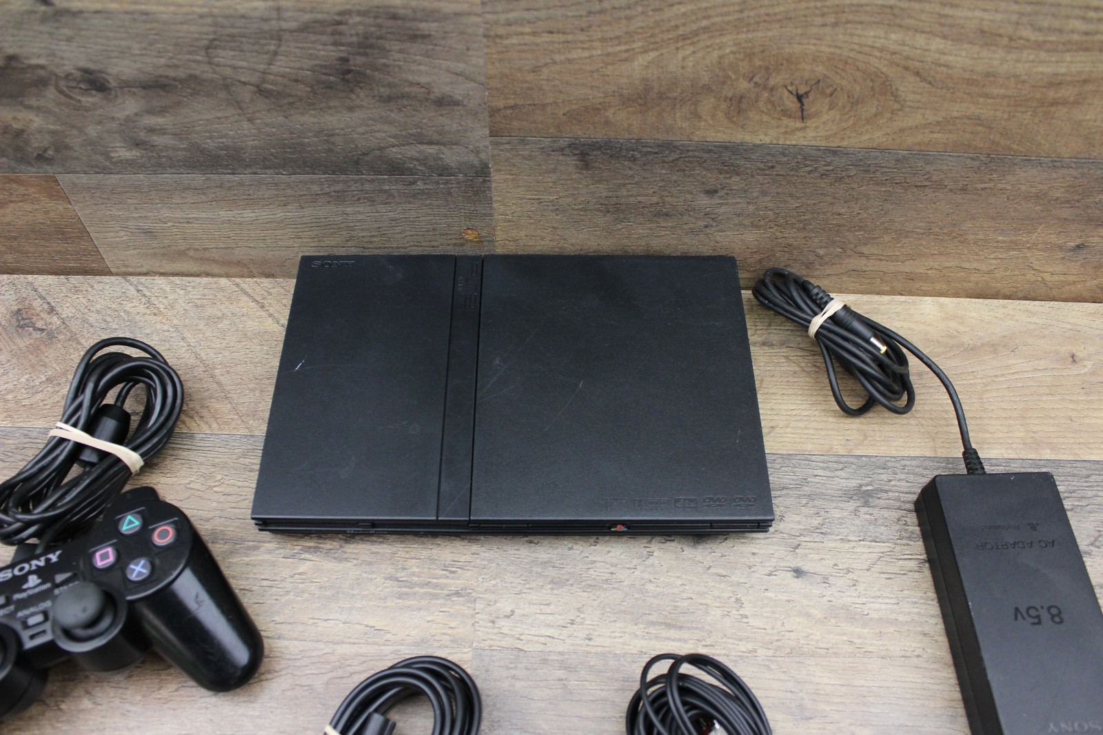 PlayStation 2 Slim Console W/Cords & One Controller PS2 Model SCPH-77001 TESTED