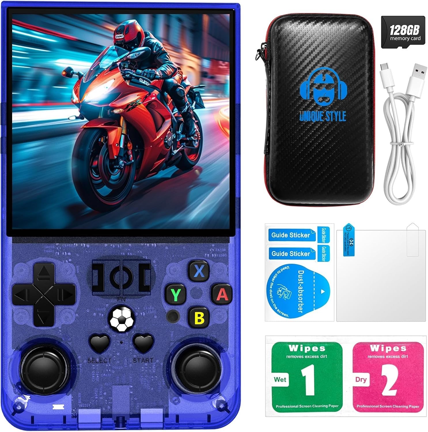 R36MAX Retro Handheld Game Console, 4.0-Inch IPS Display, 720×720 Resolution, Li